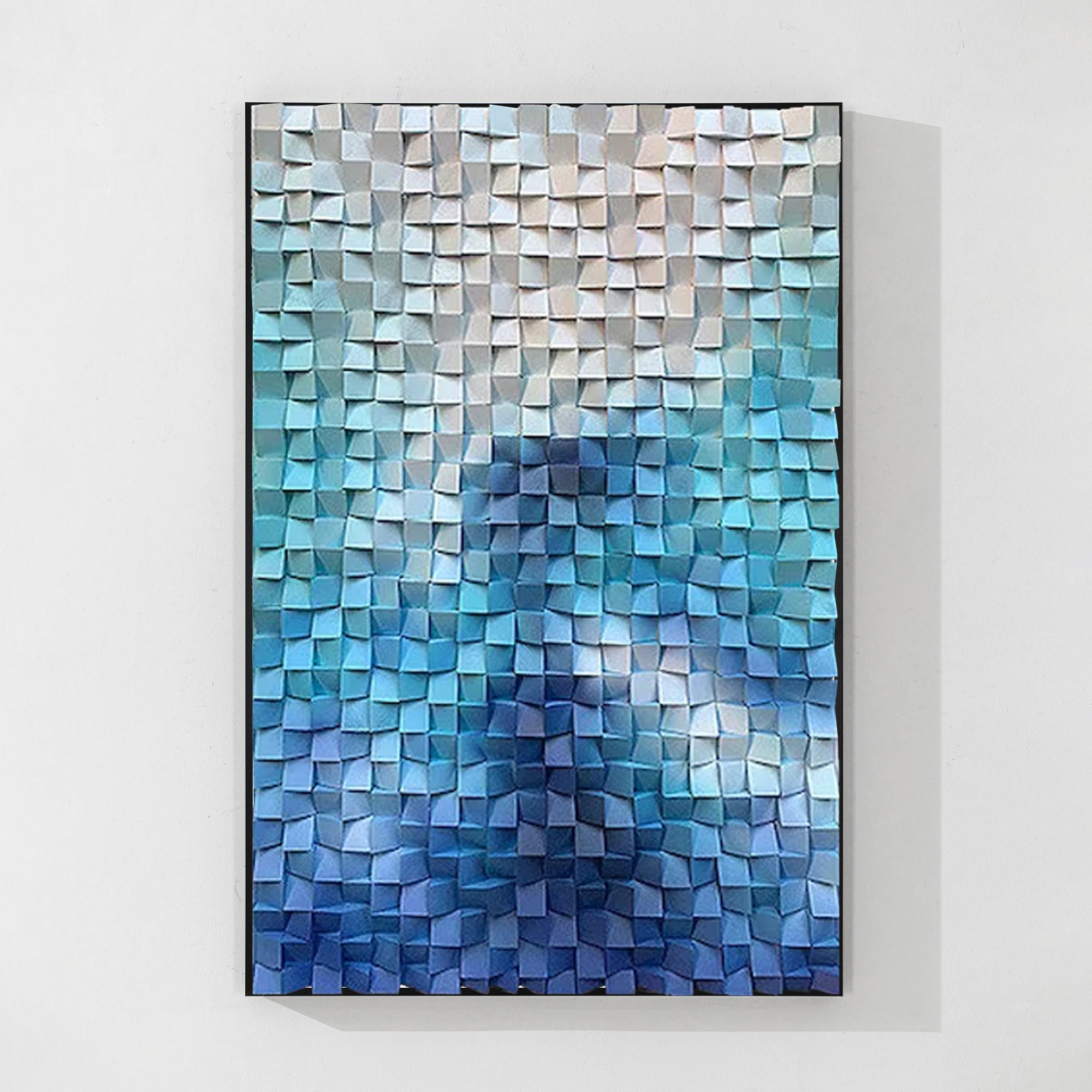 Ocean Wood Vertical Wall Art in Black Frame