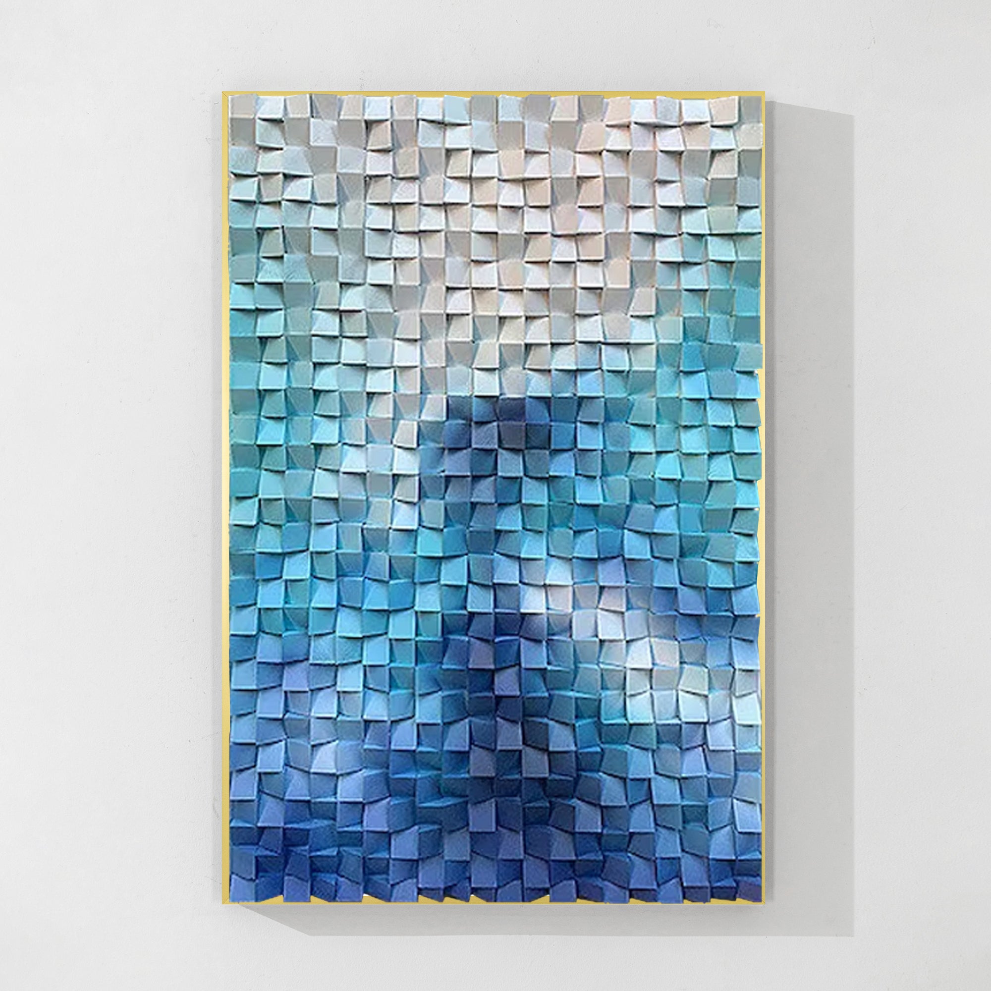 Ocean Wood Vertical Wall Art in Gold Frame