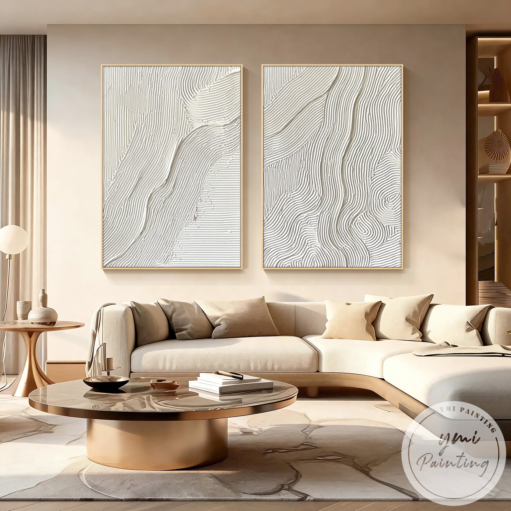 Scandinavian style minimalist line art canvas set