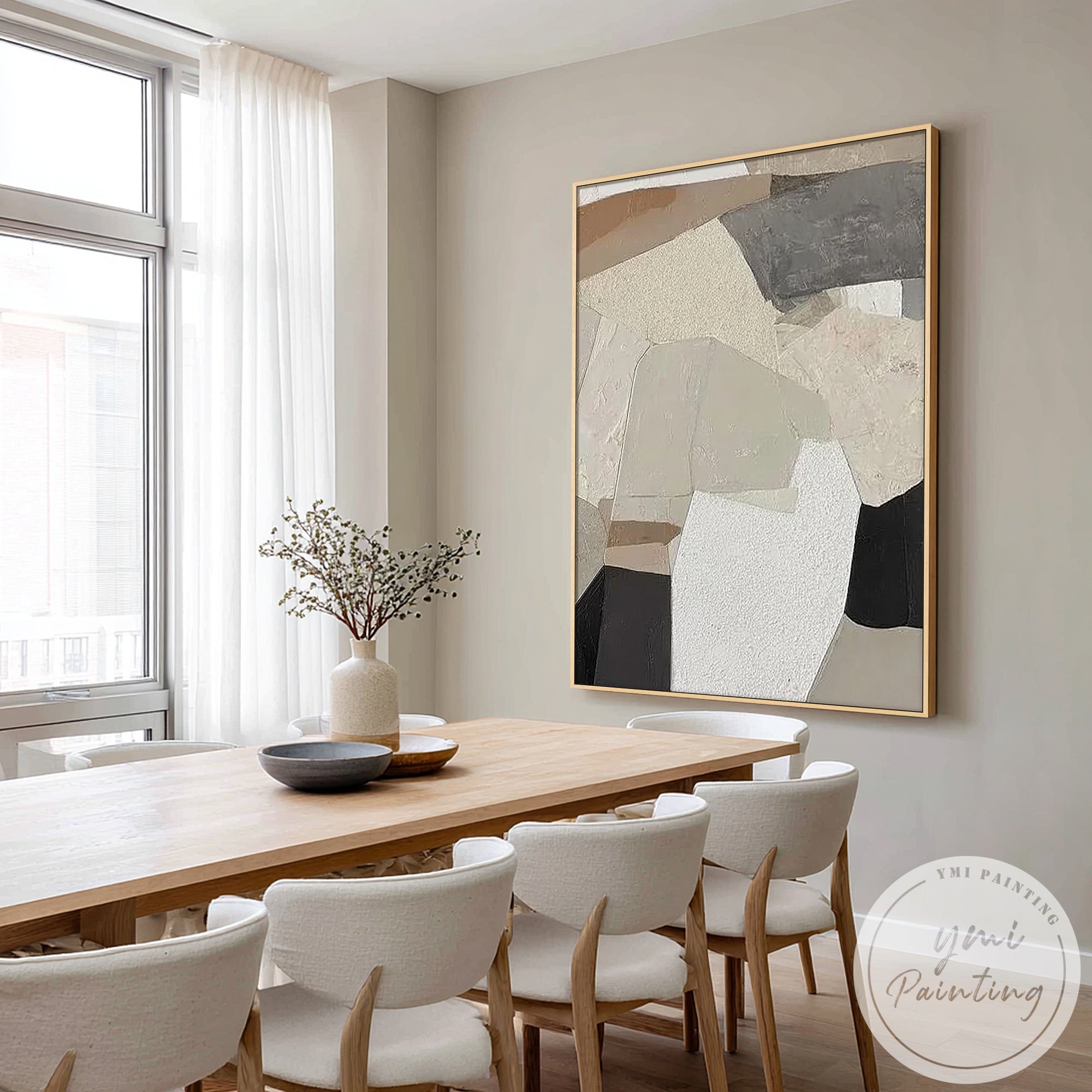 Scandinavian style abstract textured art for interior decor