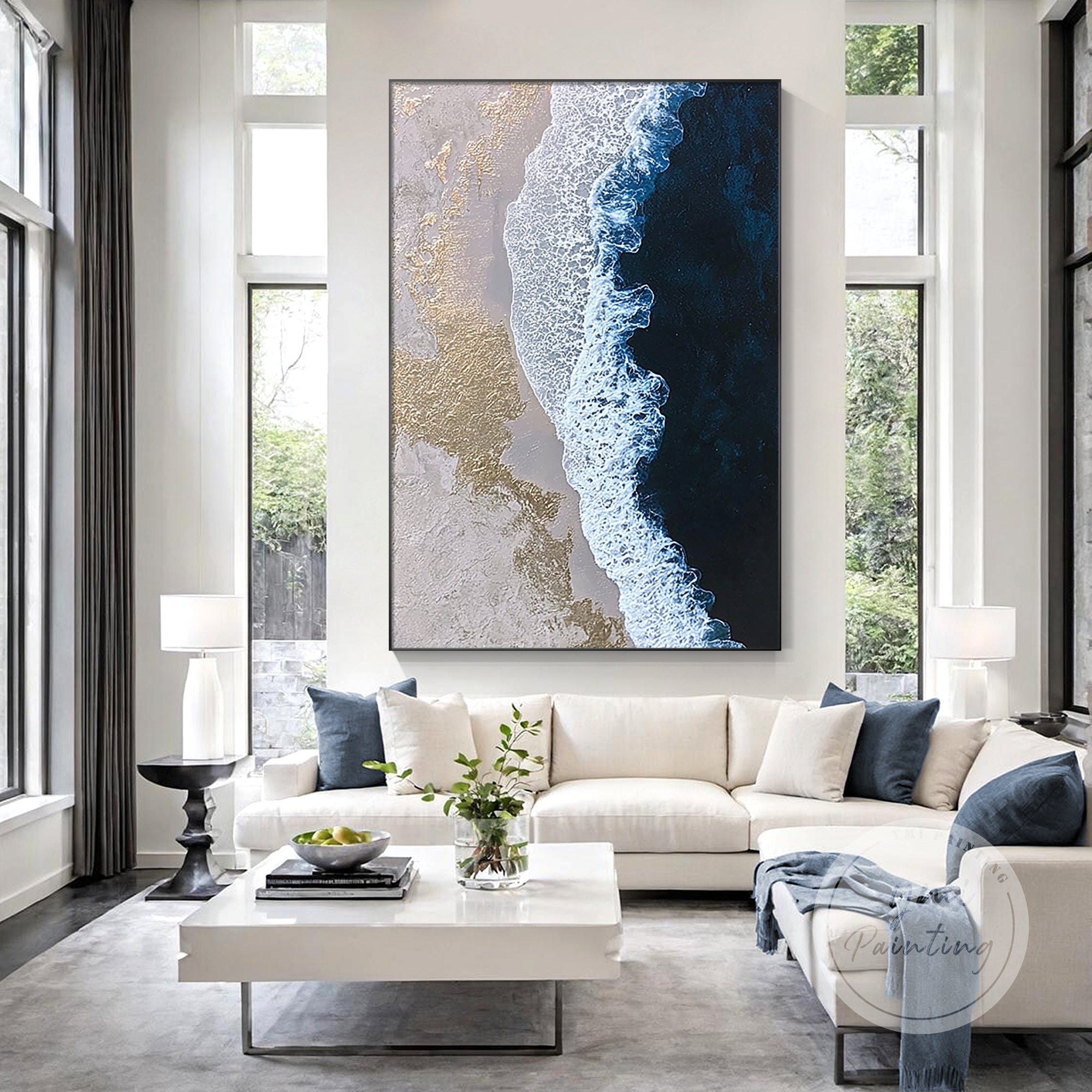 modern seascape canvas ocean wave artwork
beach shoreline wave abstract wall decor