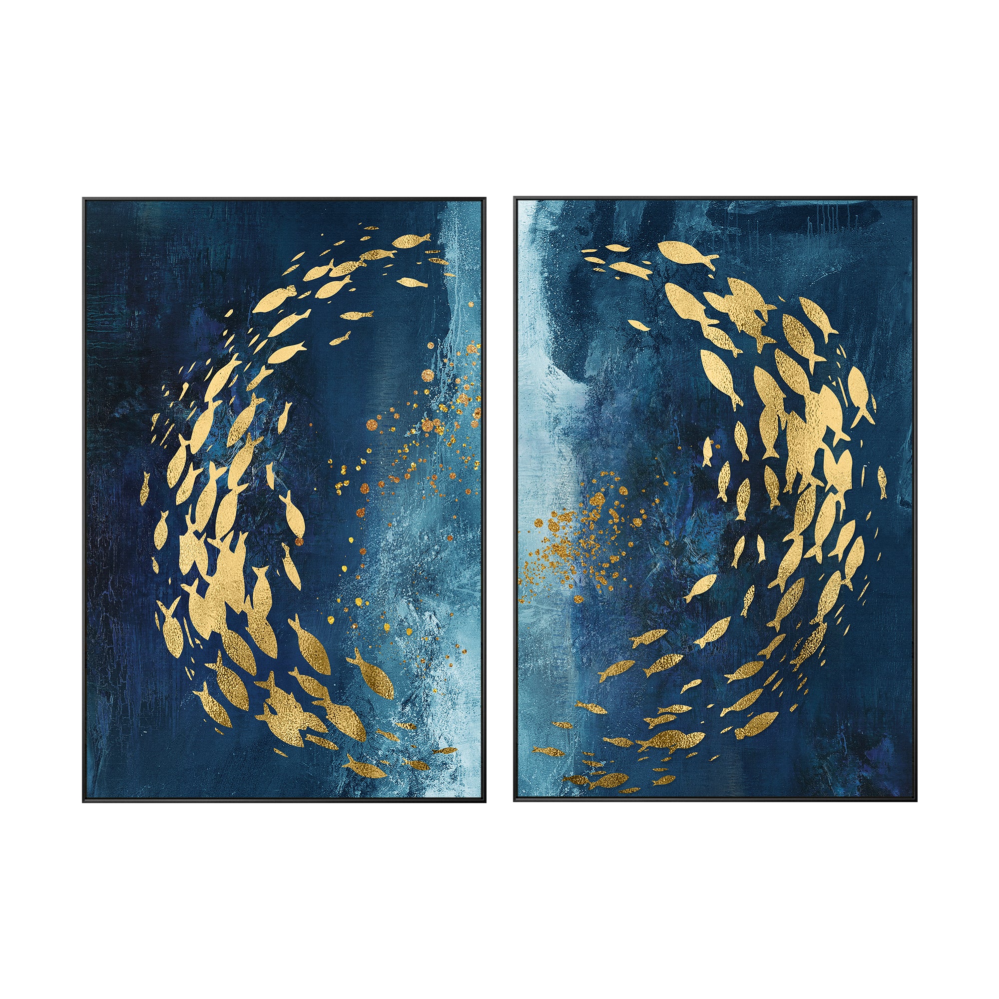 Set of 2 Koi Fish Art #YMA067