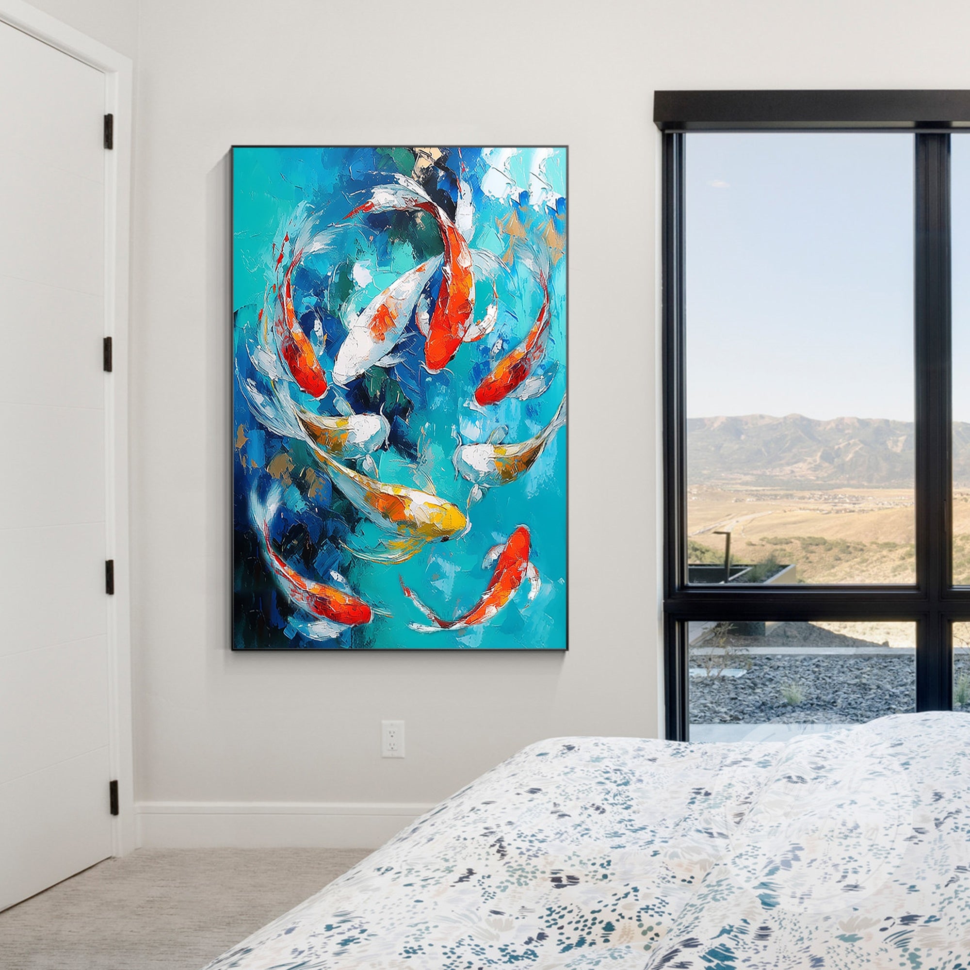 Koi Fish Painting with Bold Colors