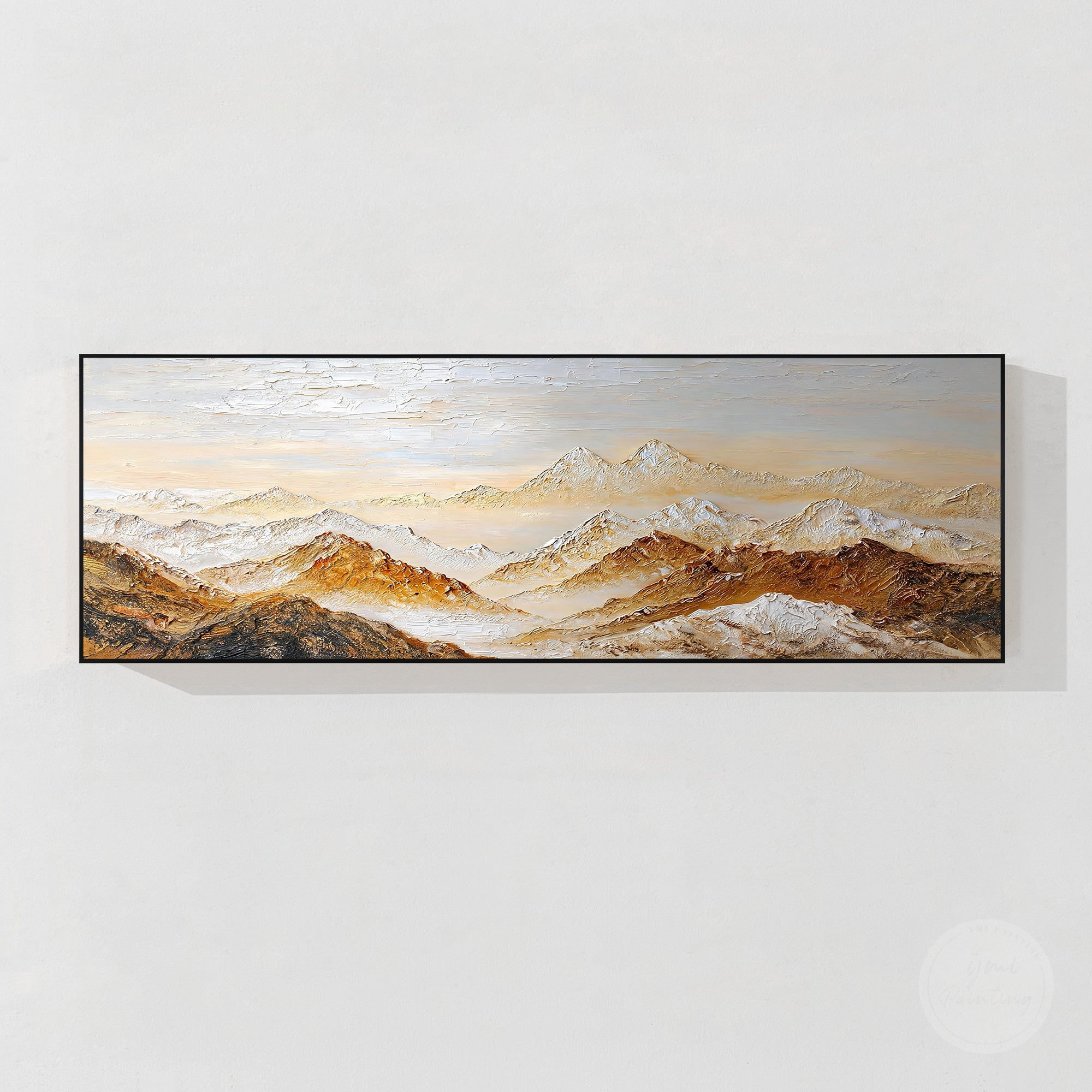 Large mountain landscape artwork with dimensional texture