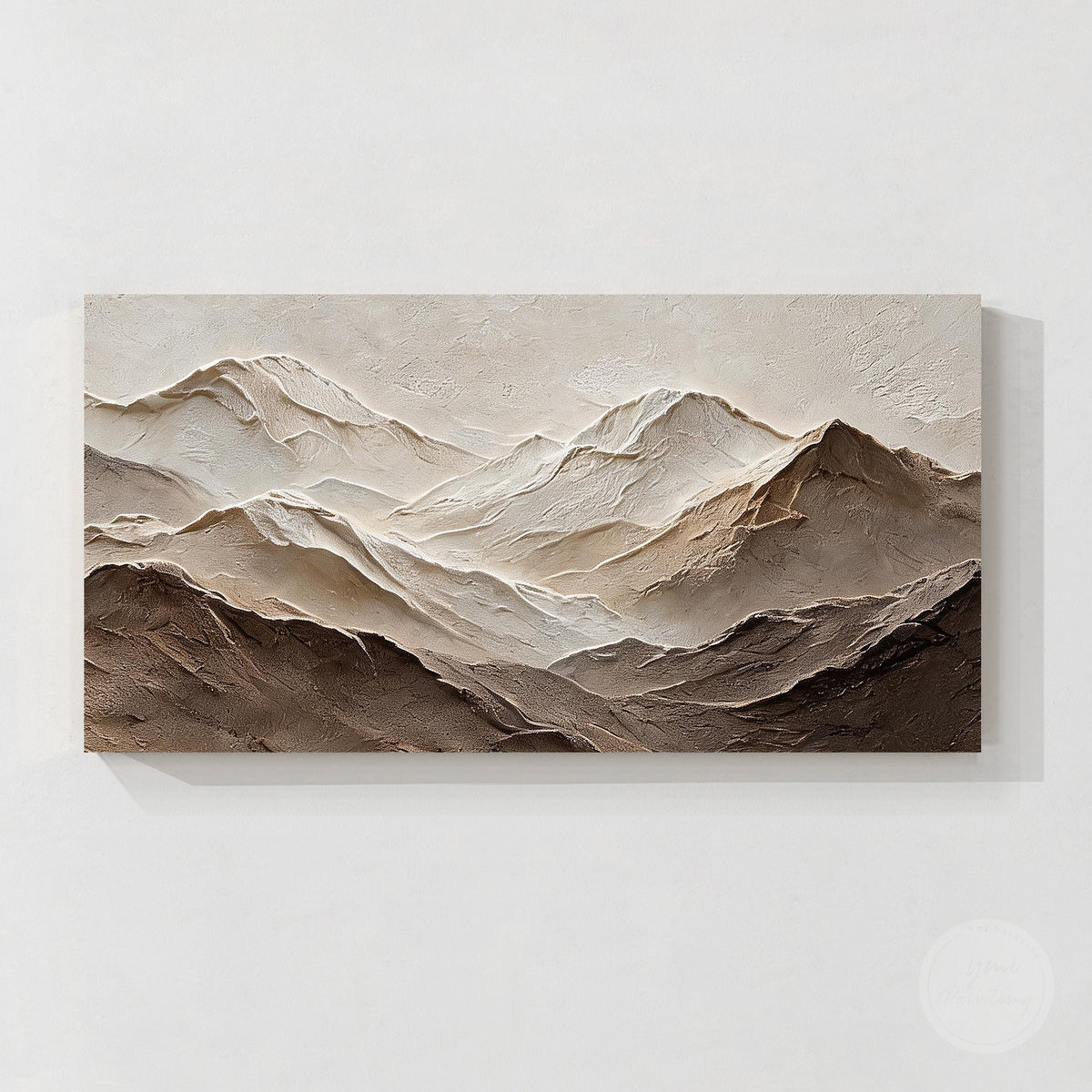 Wabi Sabi inspired abstract mountain artwork in earthy neutral colors
