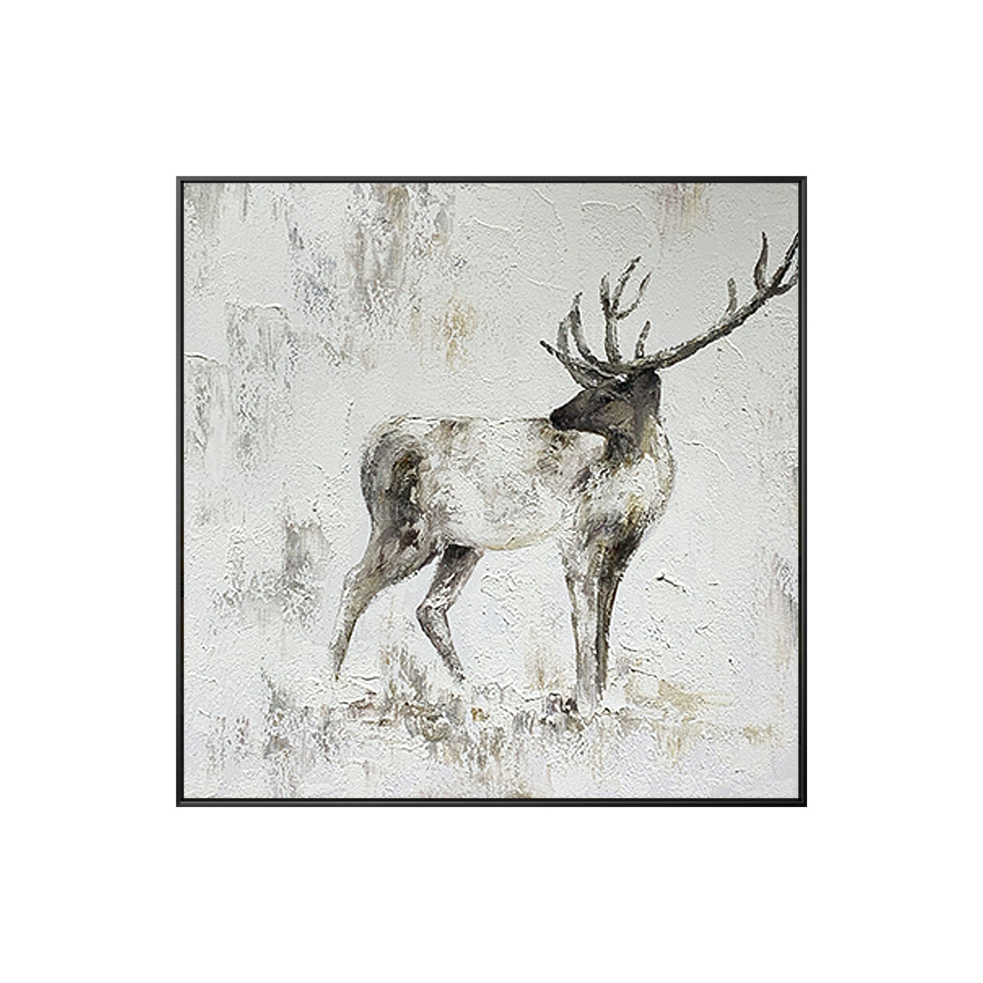 Deer in Fog Textured Art