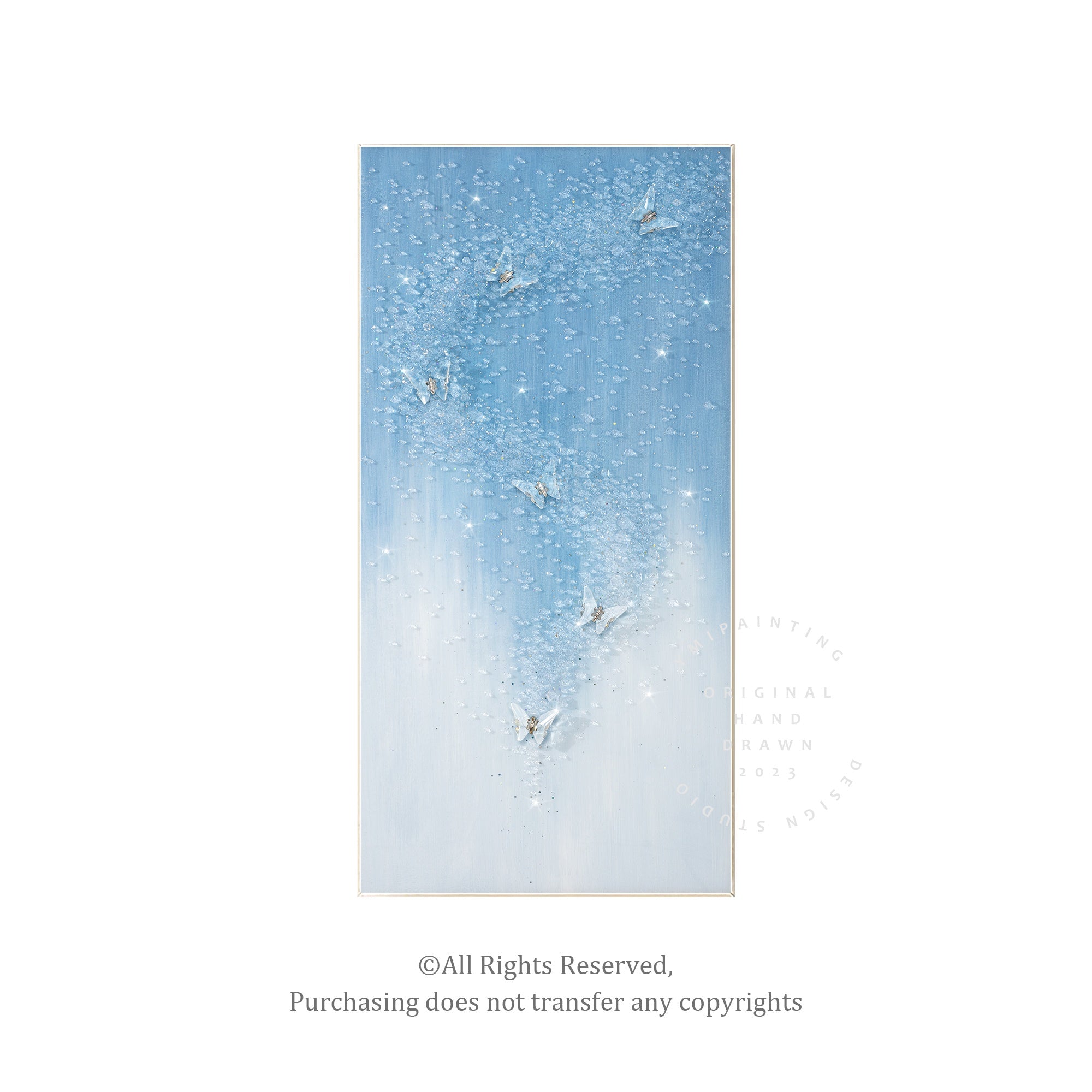 Elegant butterfly wall art with glossy resin finish and sparkling glitter accents.