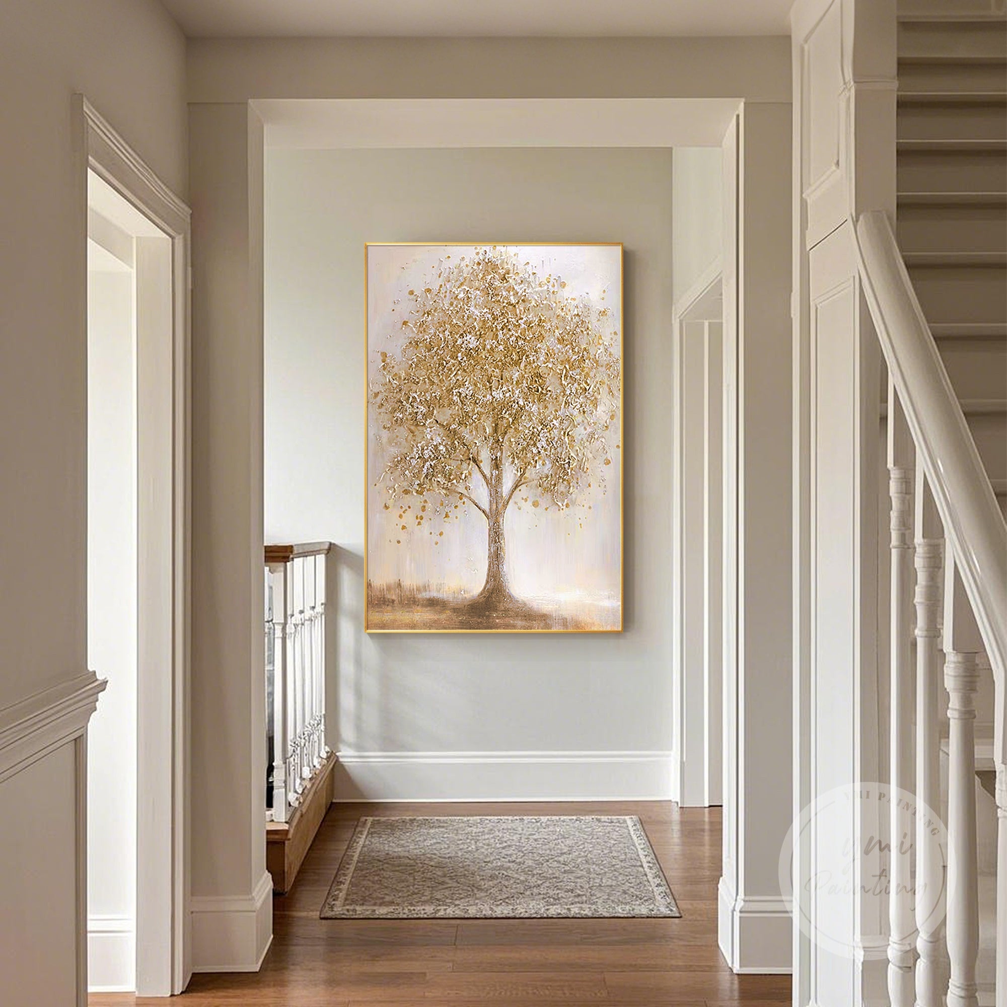 Dreamy landscape wall art with soft brown textures and a serene atmosphere.