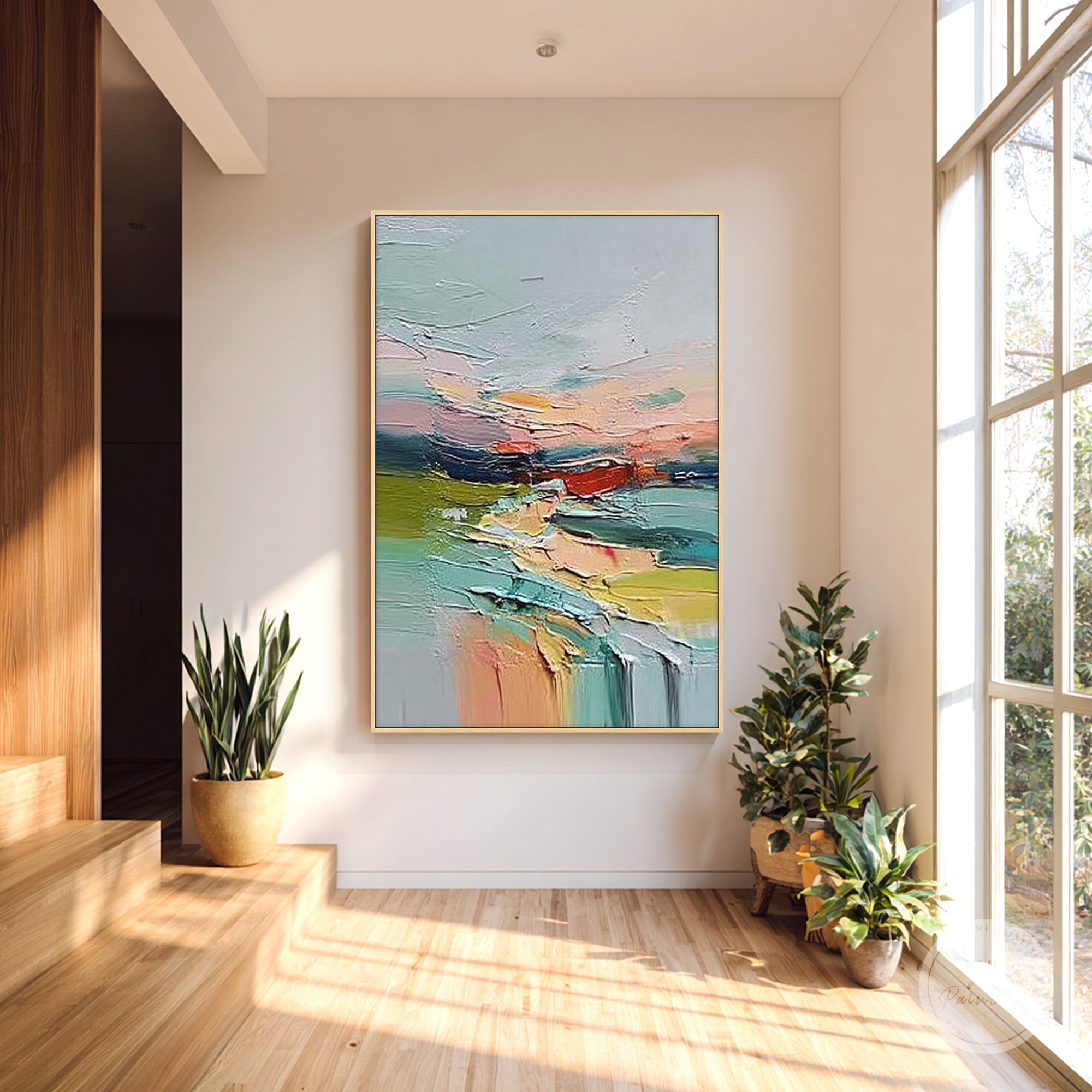 vibrant abstract landscape painting modern style