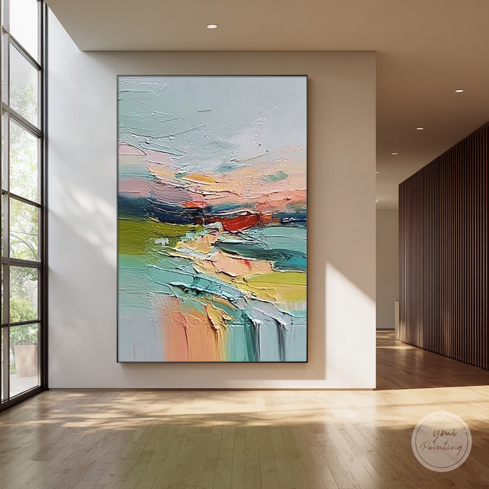 abstract color field textured canvas art