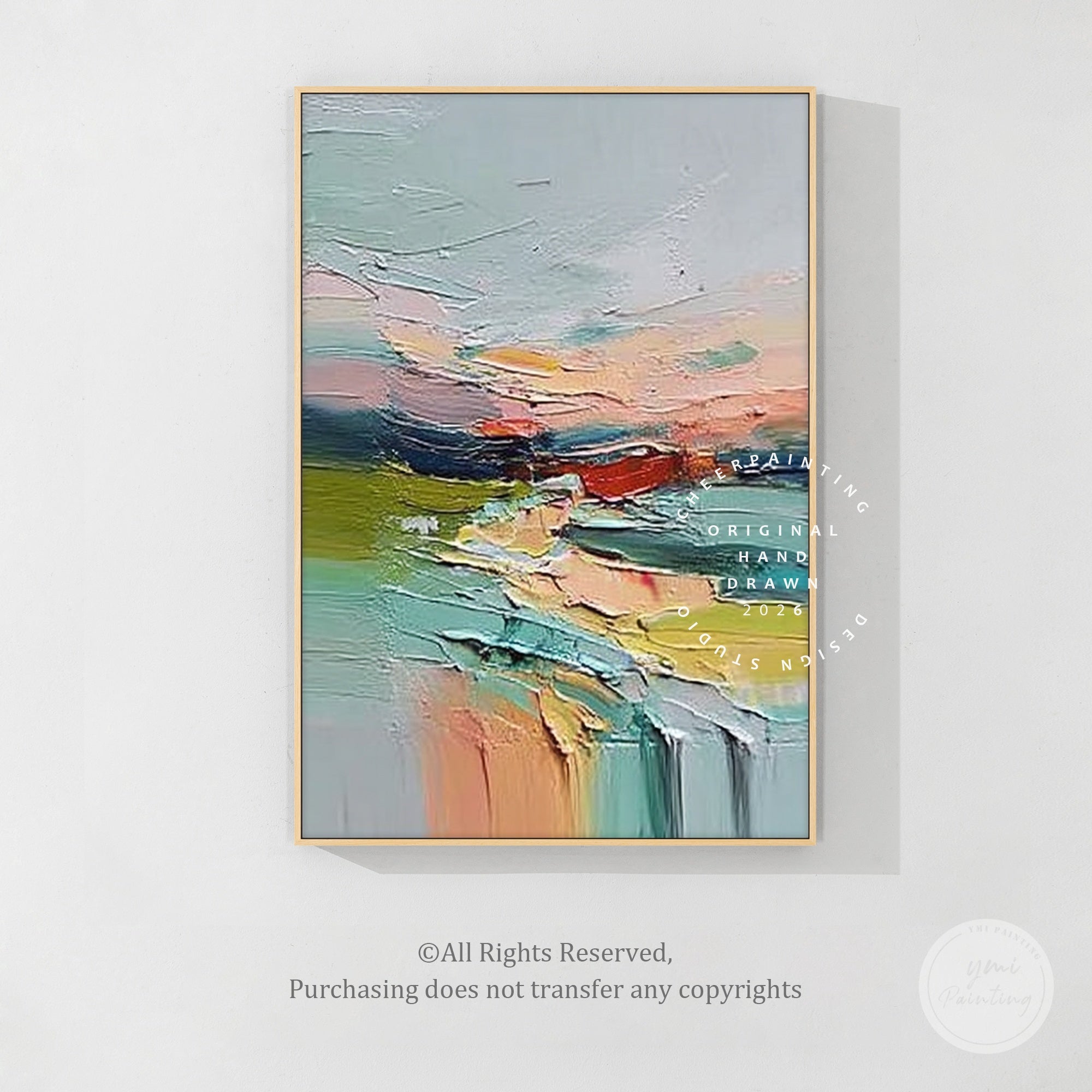 modern abstract canvas palette knife texture artwork