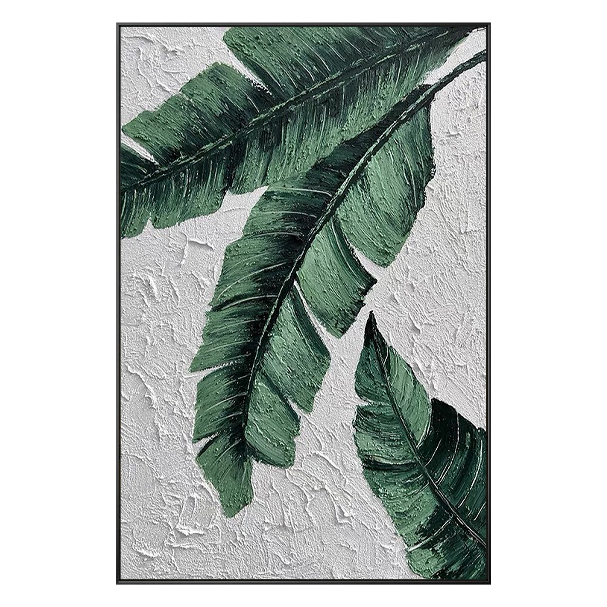 Tropical Plant Leaf Painting Textured Framed  Wall Art