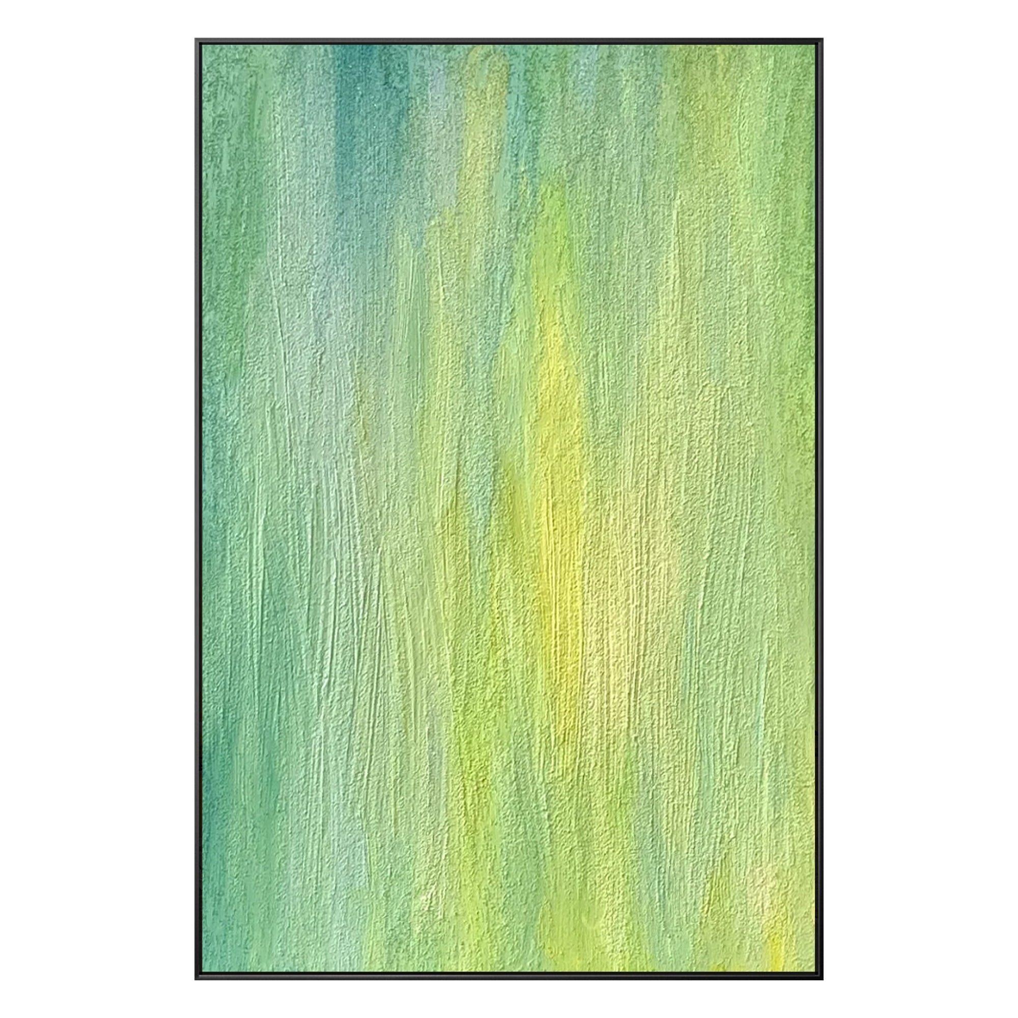 Abstract Green Textured Vertical Wall Art