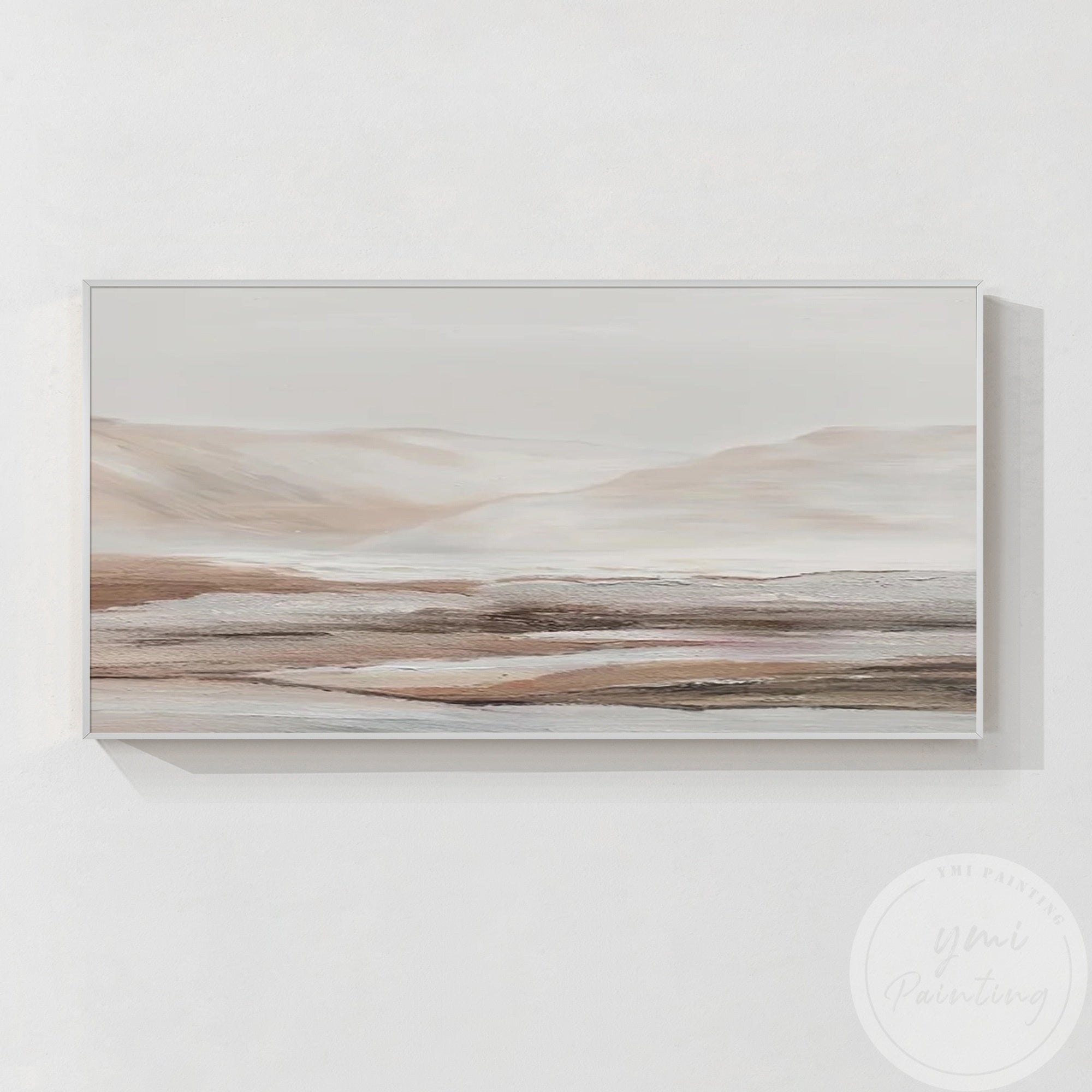 Abstrakte beige Landschaft Wandkunst