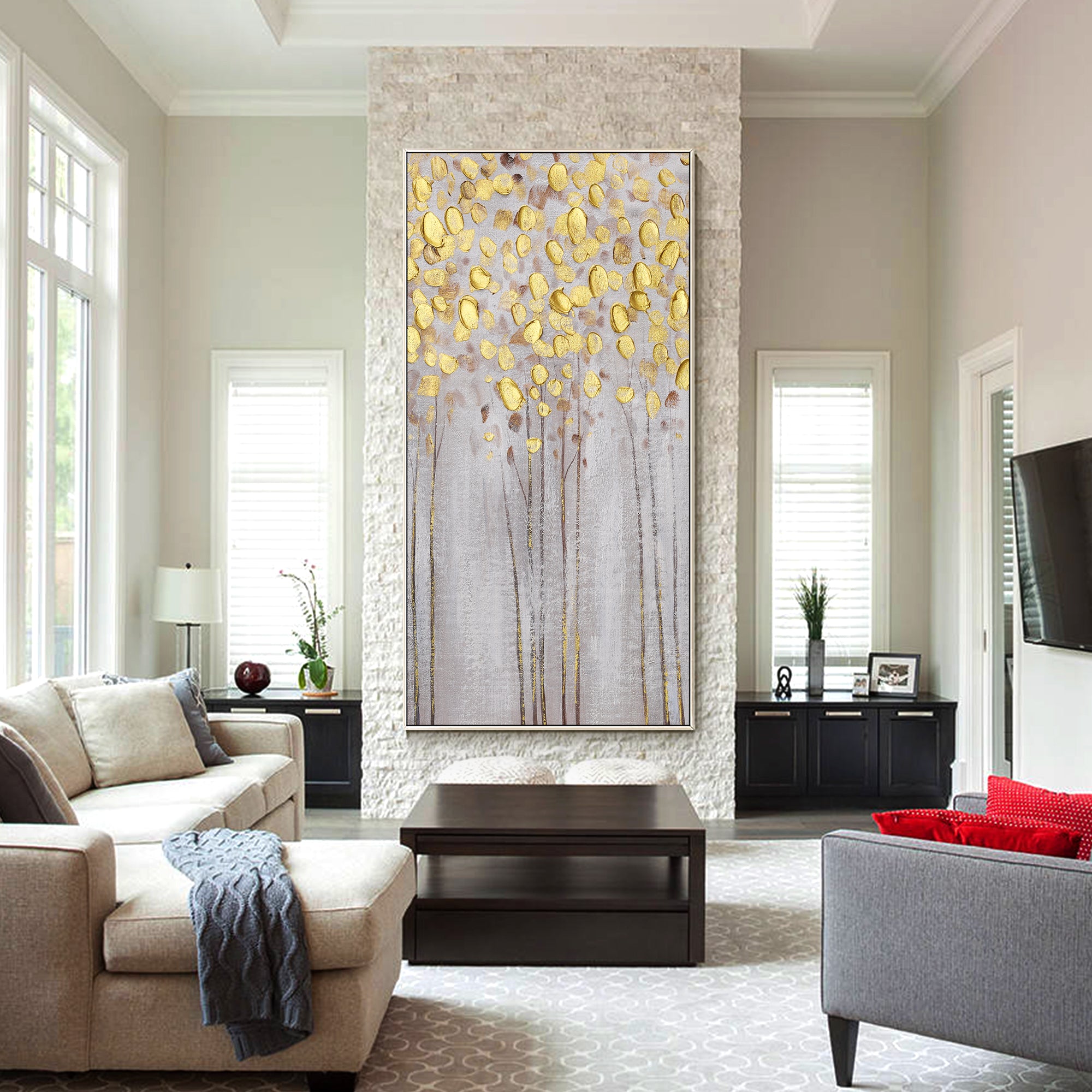 Find Your Ginkgo Abstract Vertical Wall Art - YM10