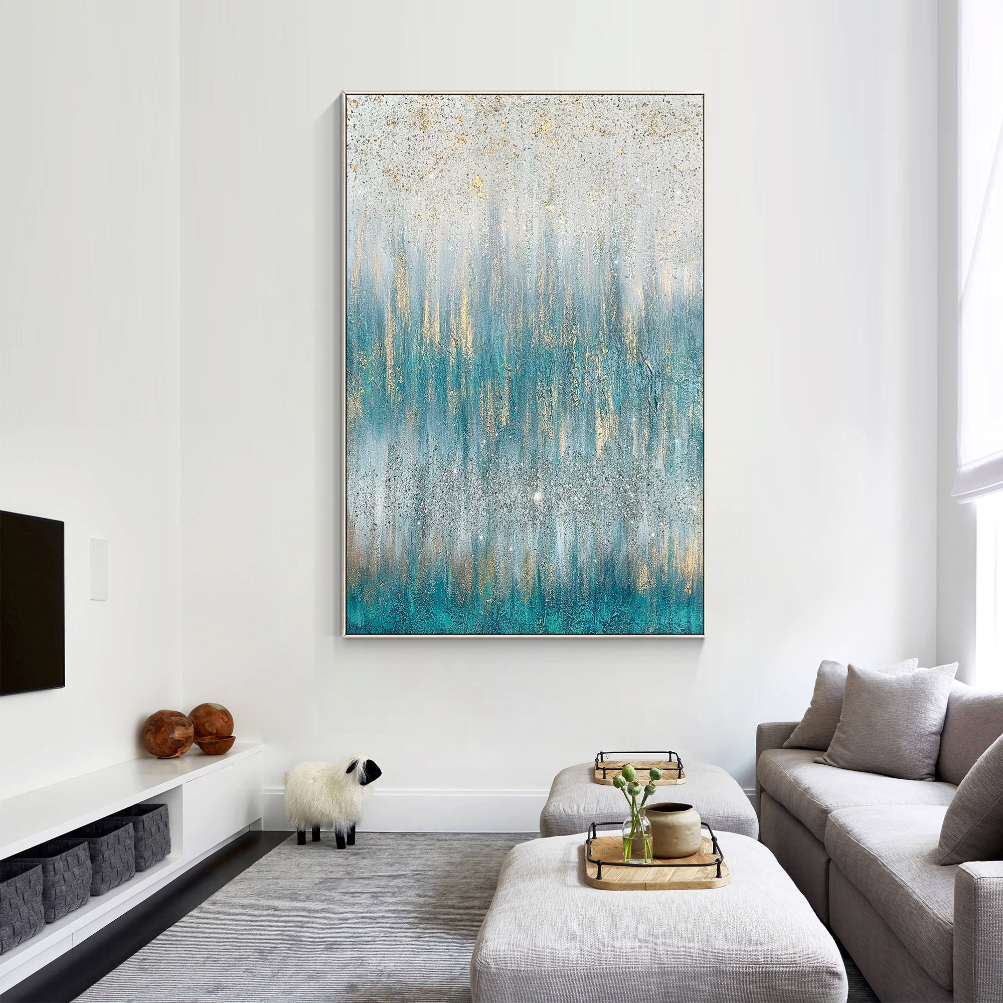 Teal Abstract Wall Art #YMA0233