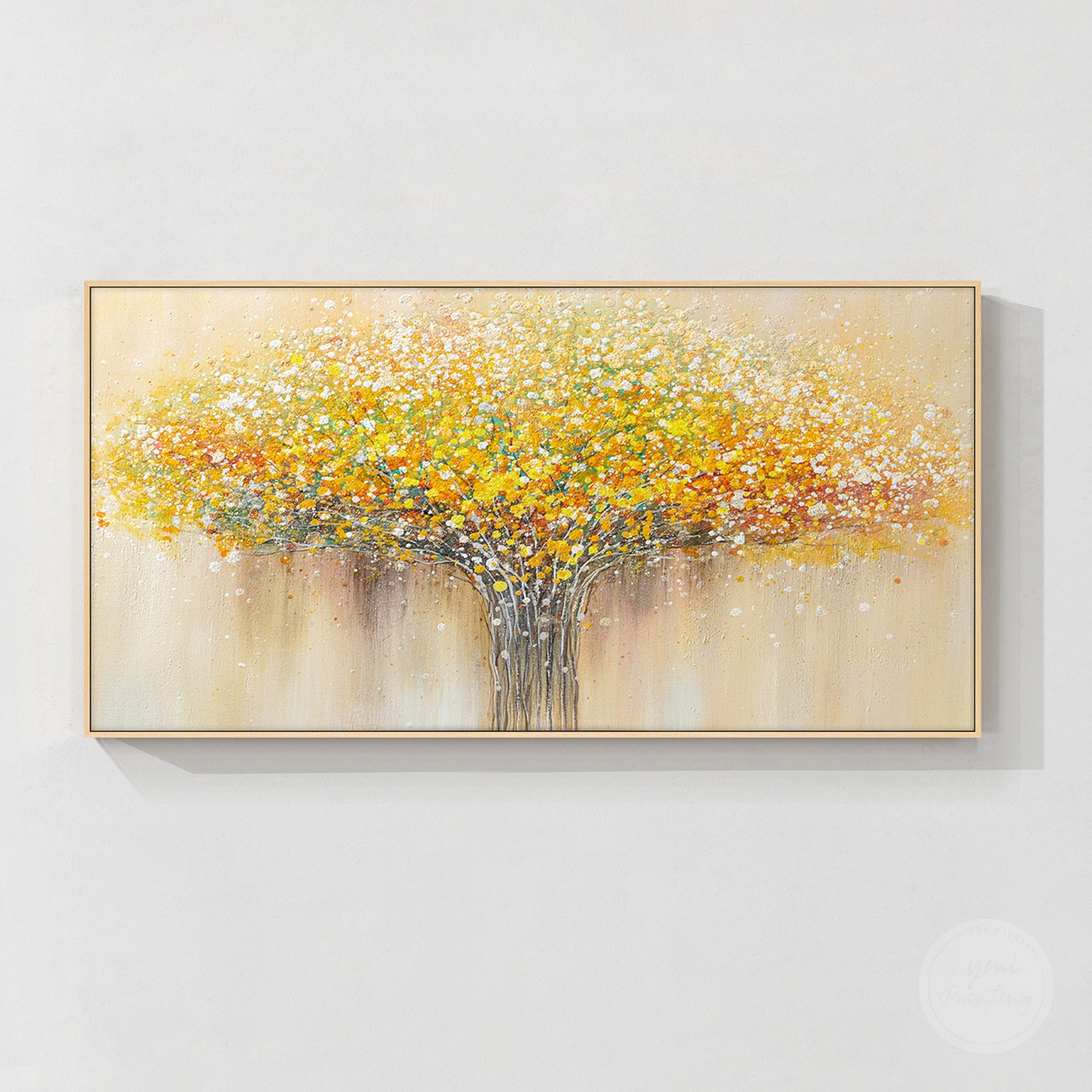 Handmade flower art painting with colorful floral design and elegant textured details for modern home decor