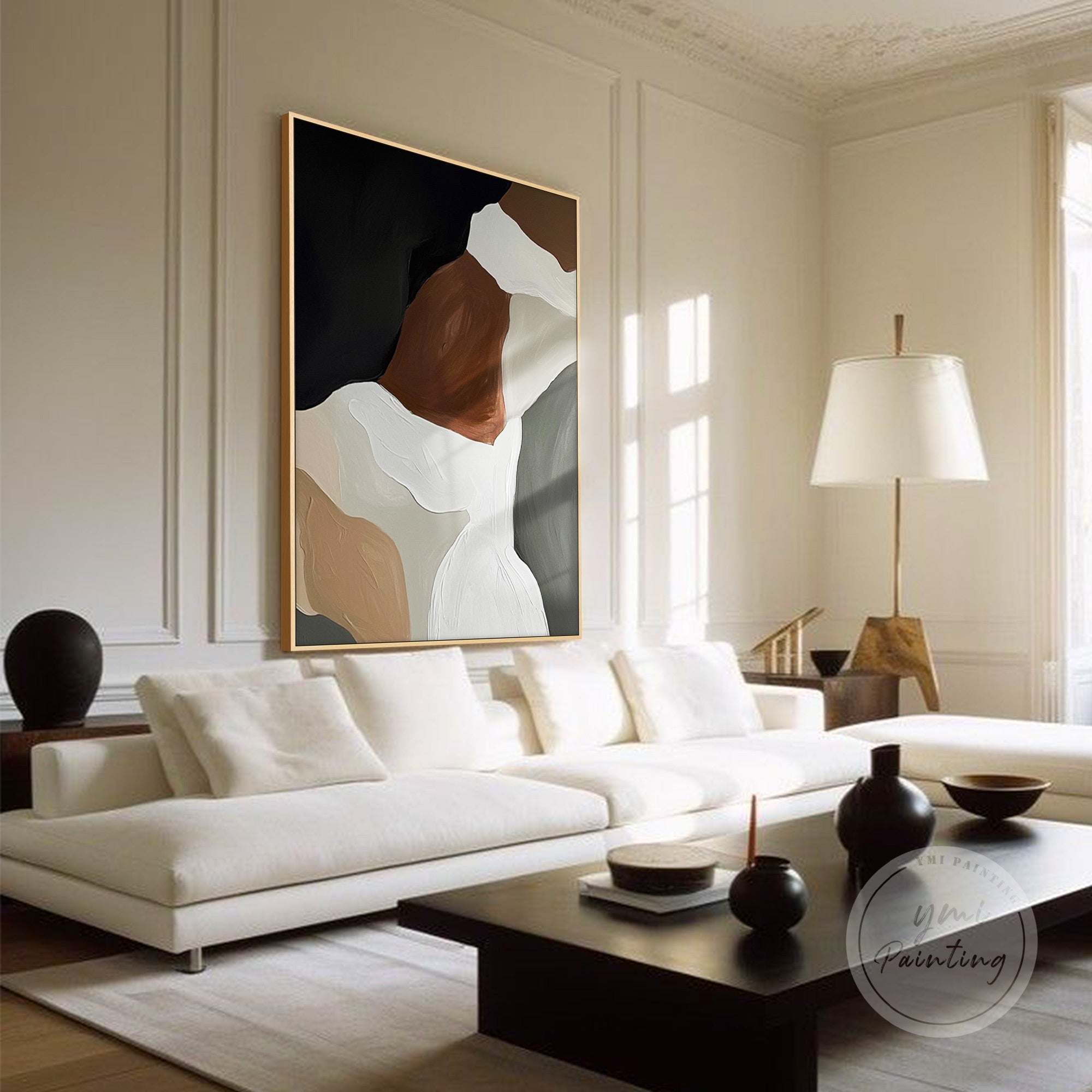 Neutral tone abstract art that enhances modern minimalist decor.