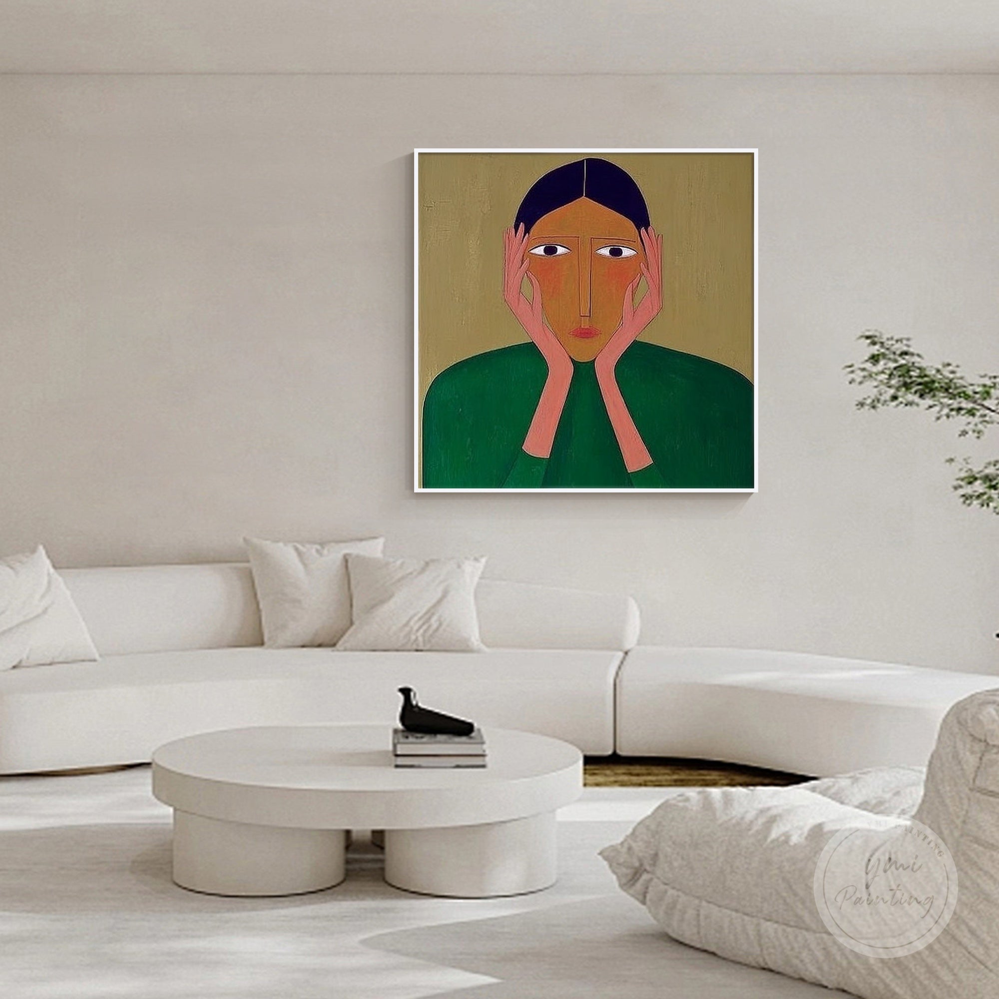 Abstract figurative wall art with primitive and expressive elements, perfect for statement walls.