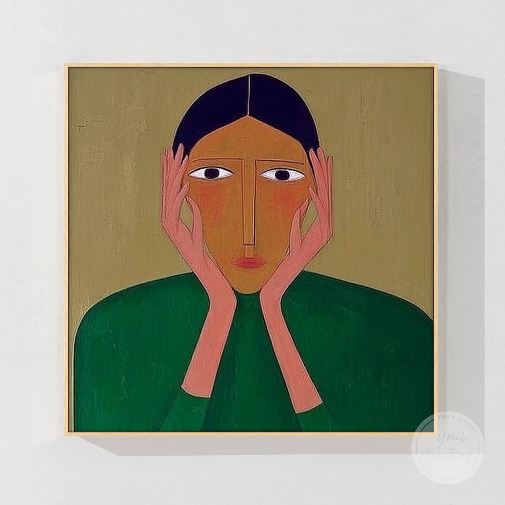 Modern expressionist art with striking color palette and abstract composition for a dramatic effect.