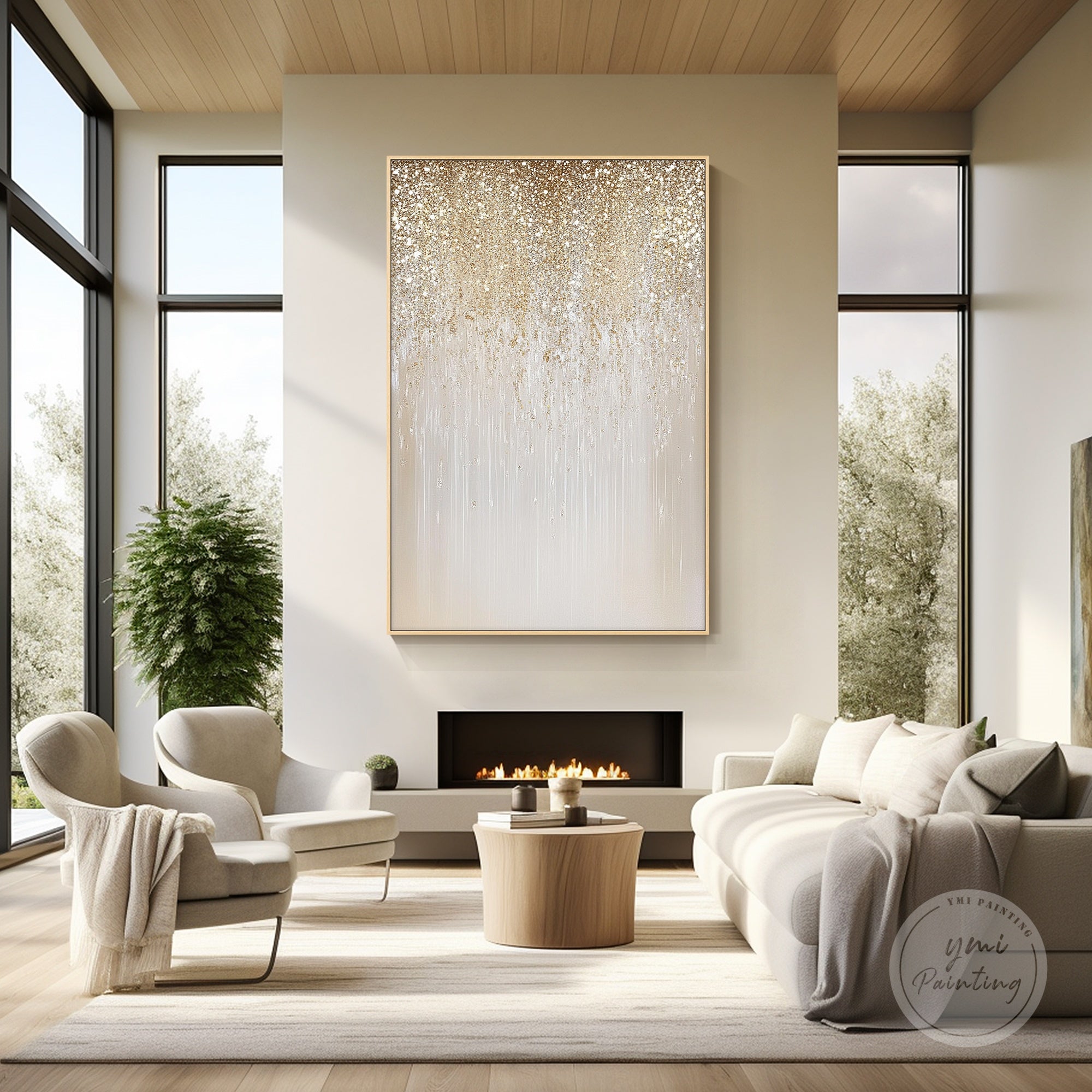 Sparkle wall art with rich textured layers and bling details.