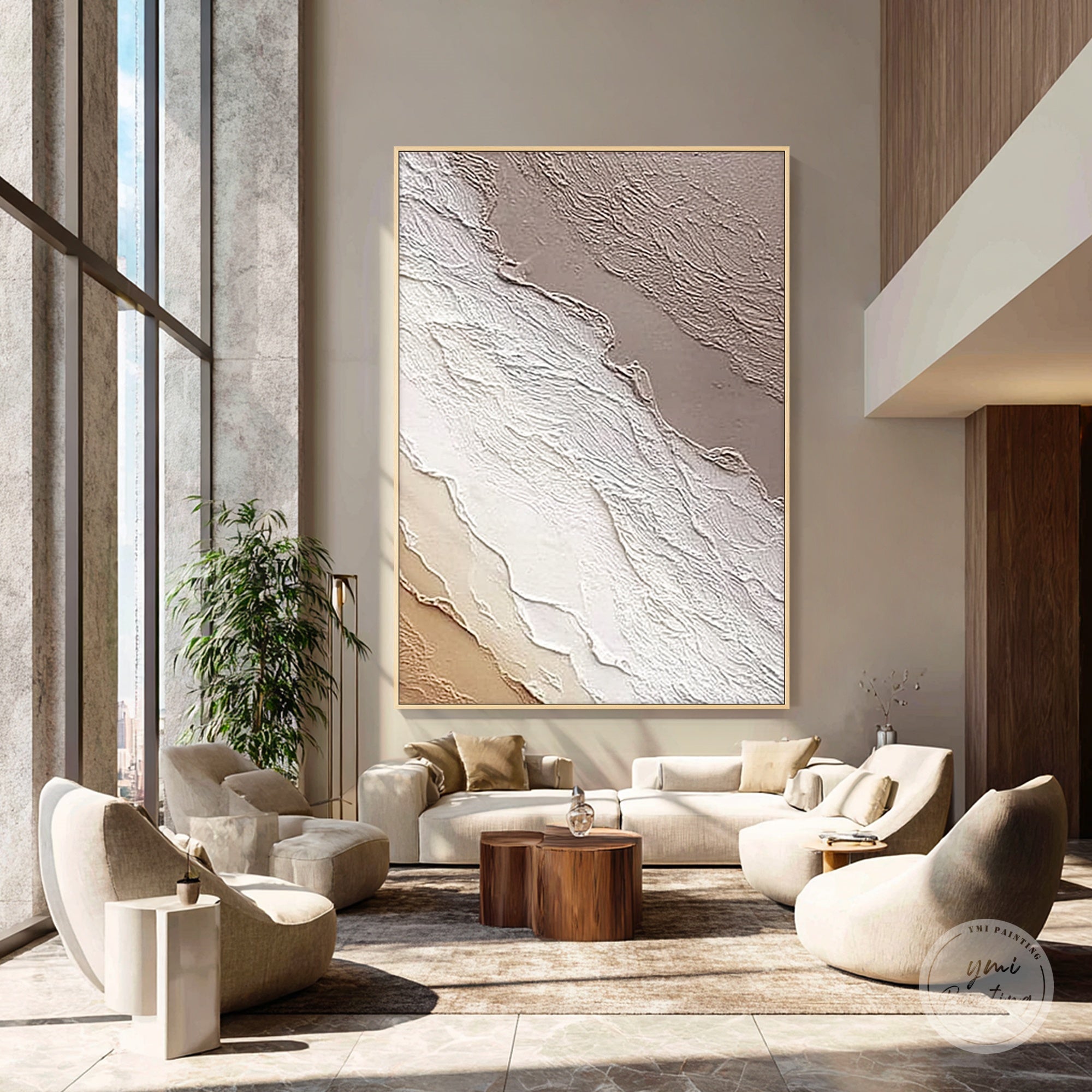 Minimalist neutral 3D wall decor artwork