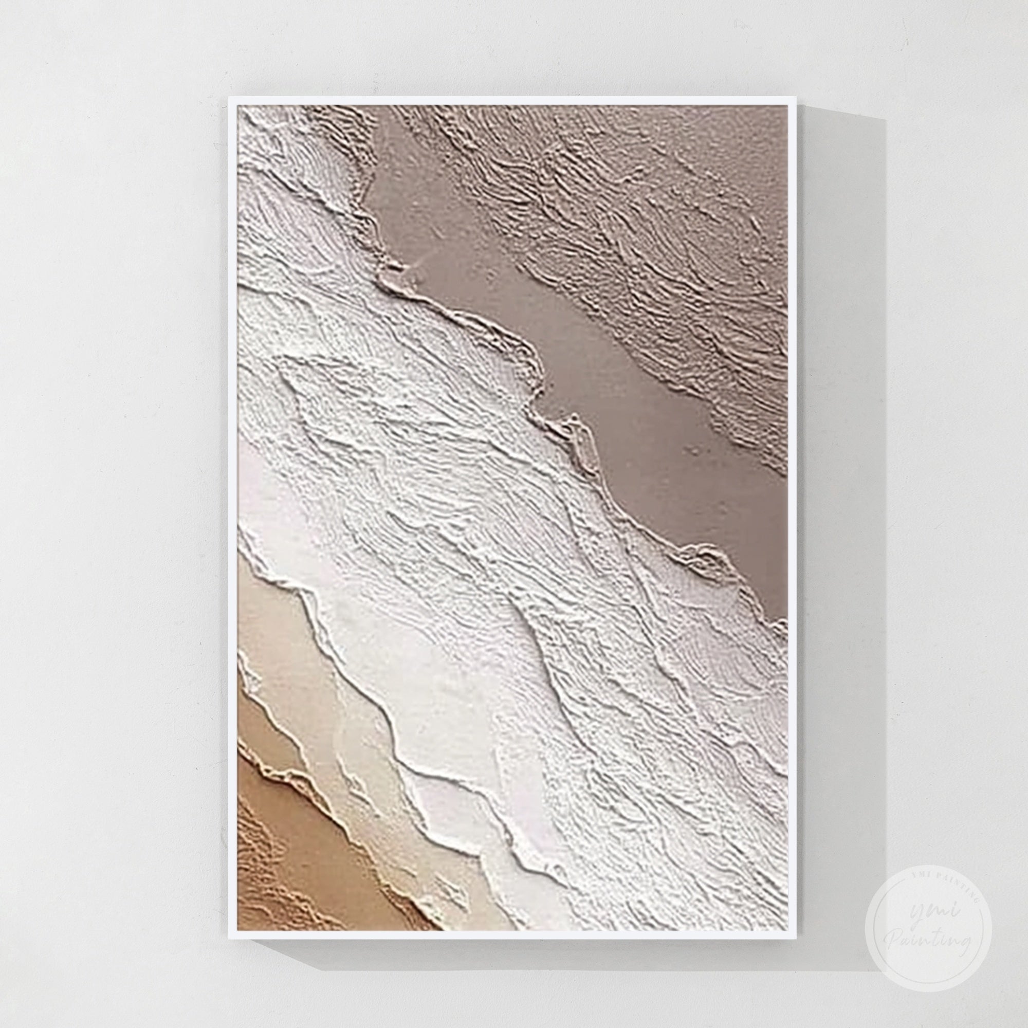 Elegant neutral abstract plaster wall piece