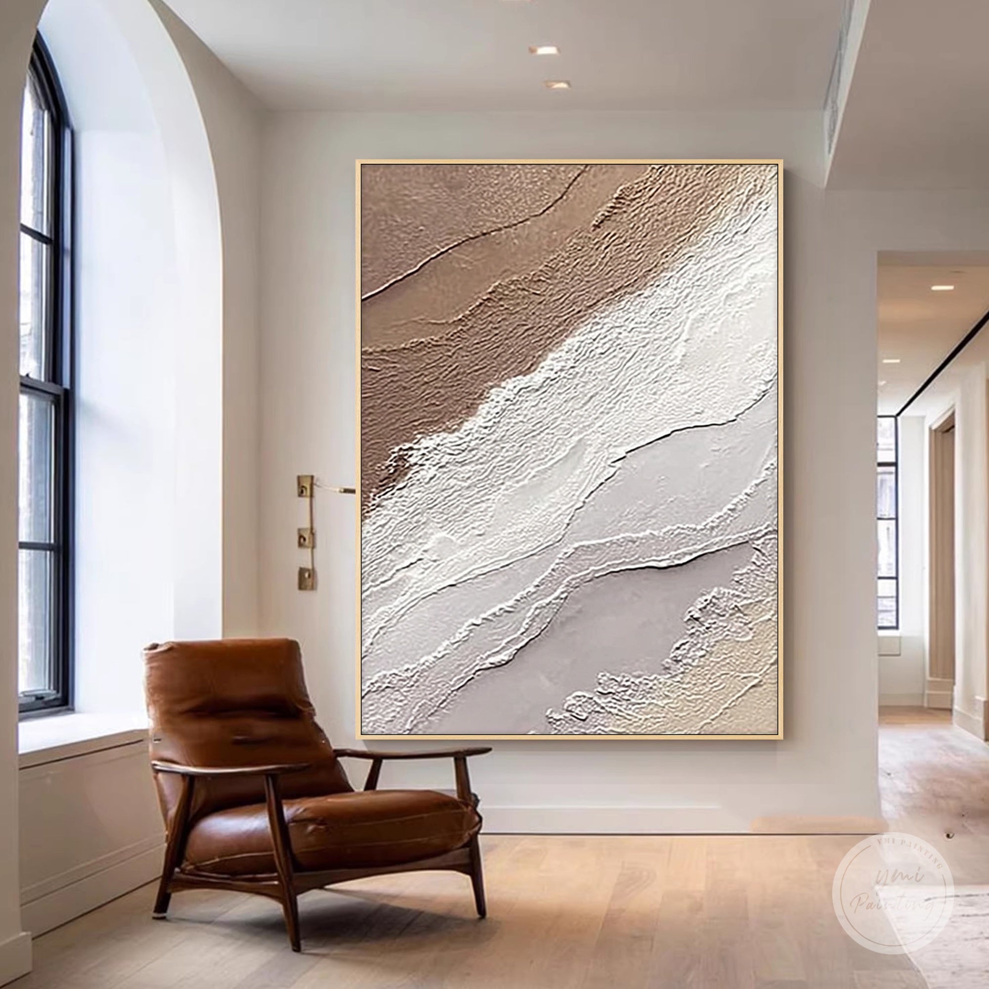 Neutral plaster texture modern wall decor