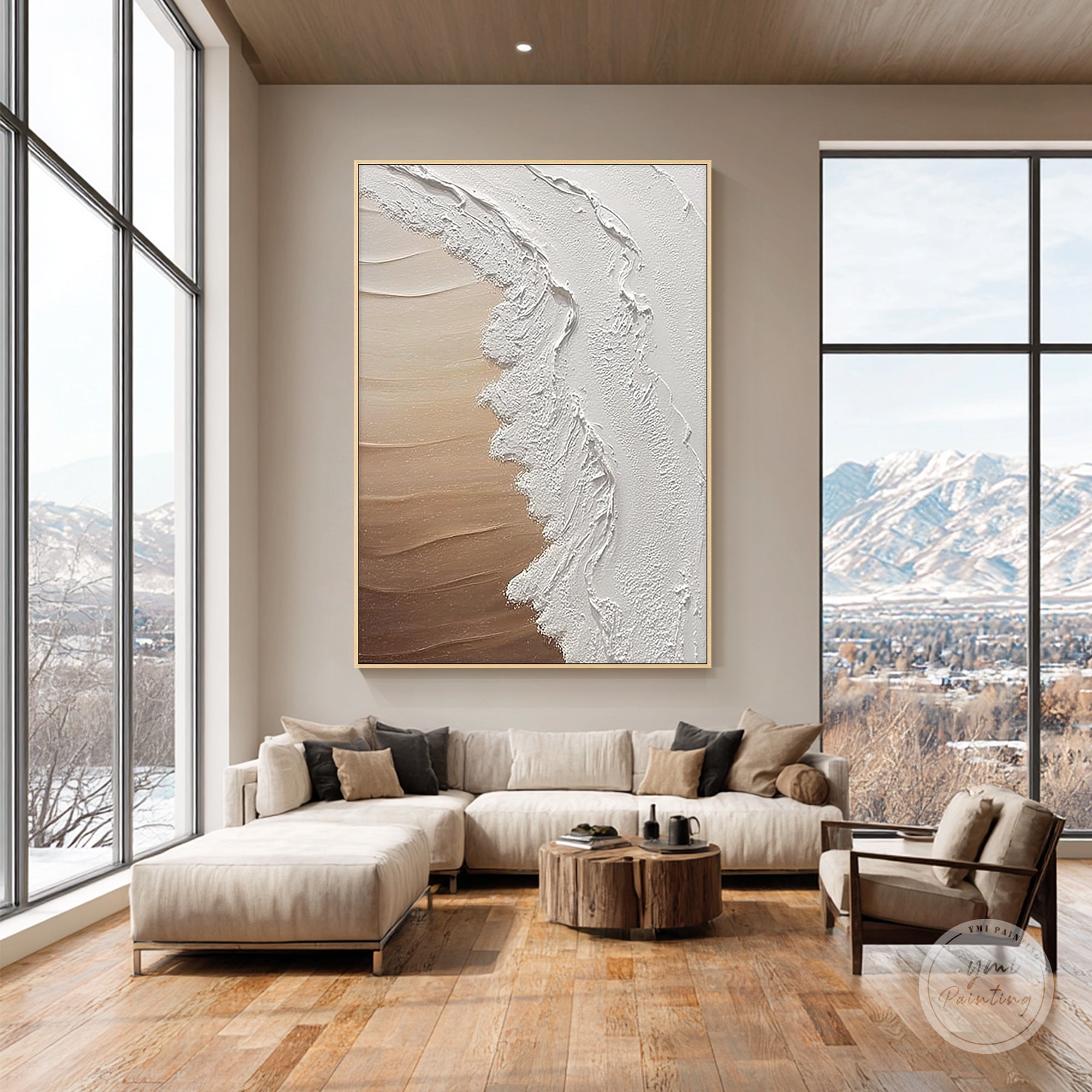 Modern plaster relief abstract artwork