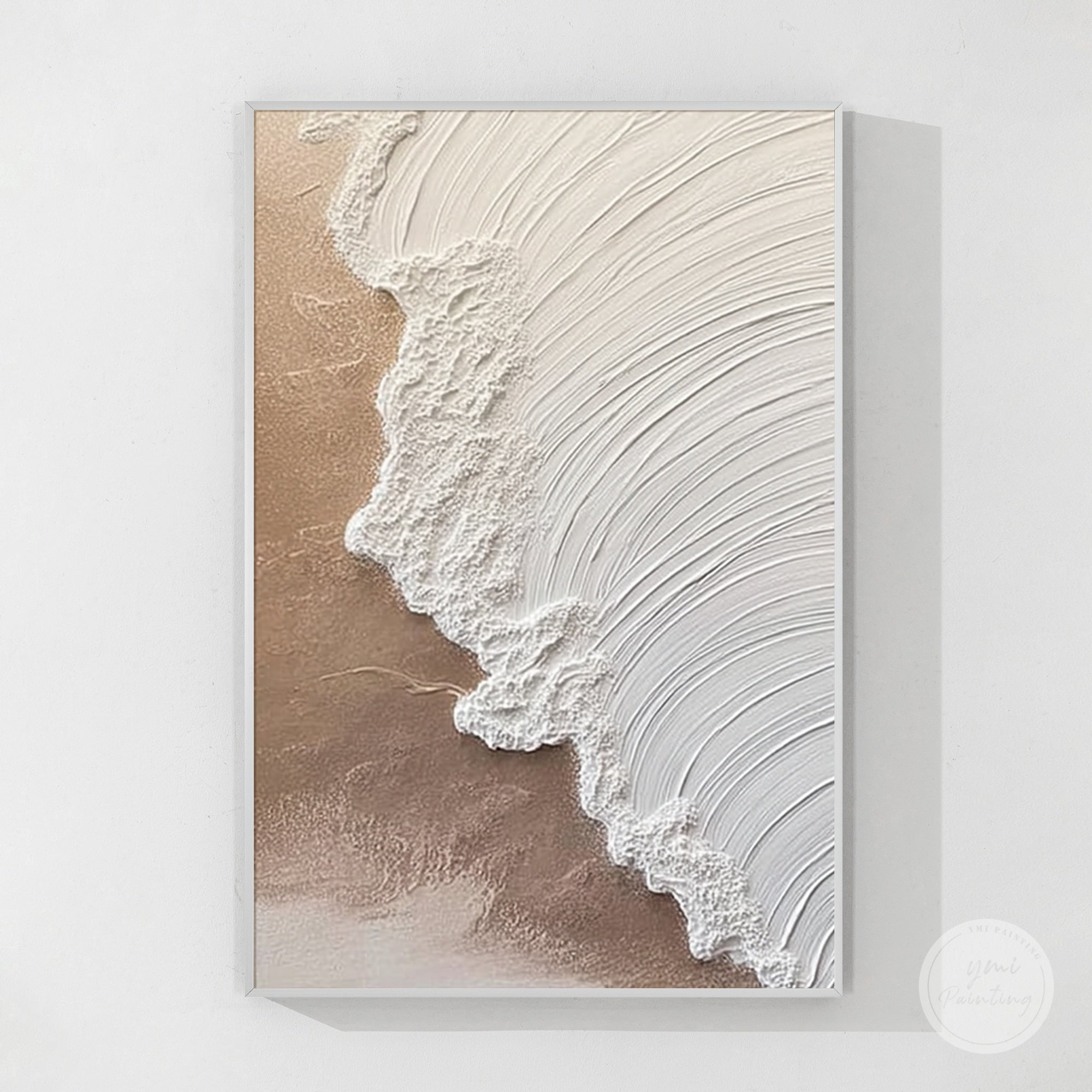 Abstract coastal wave textured wall art