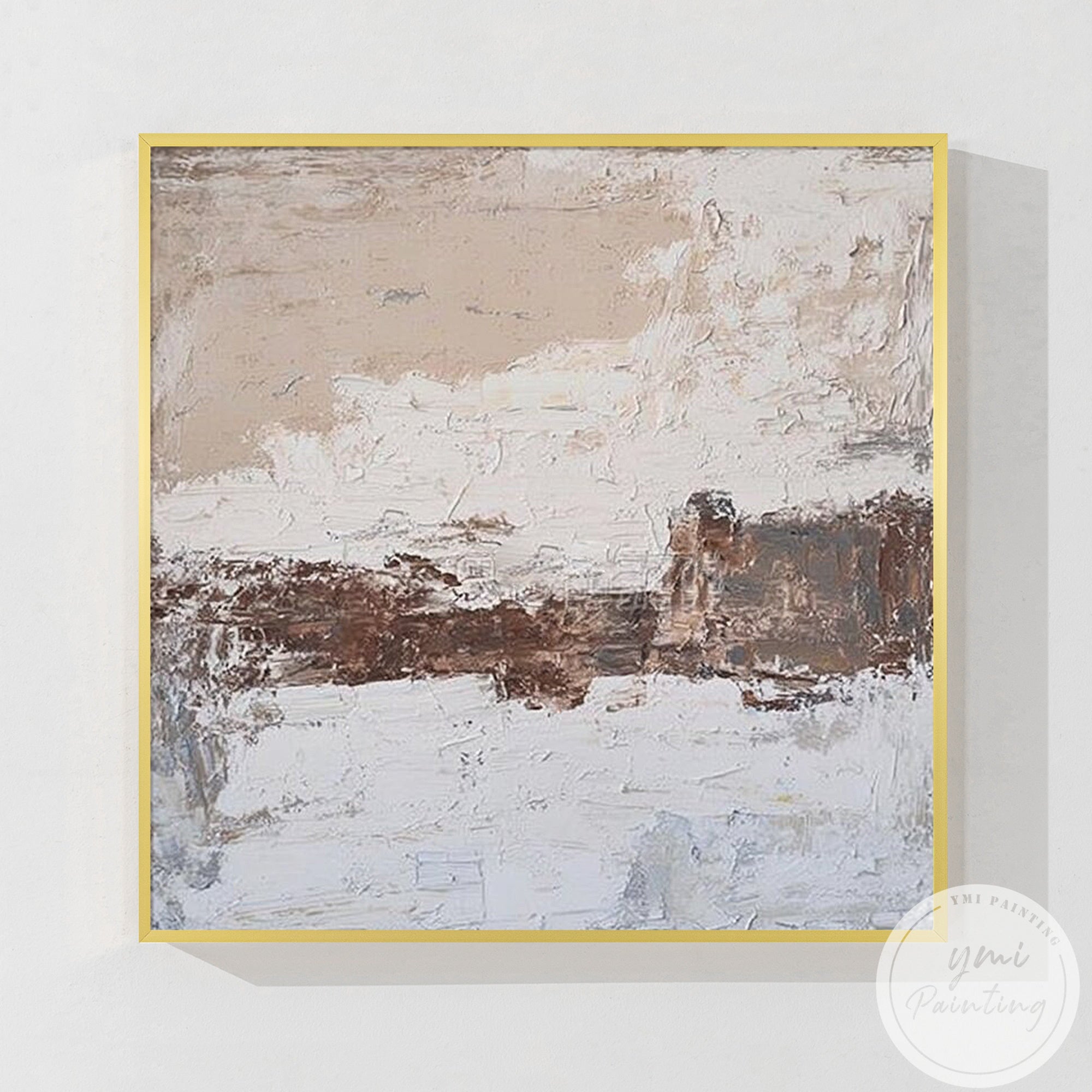 neutral tone abstract canvas art with soft blended colors