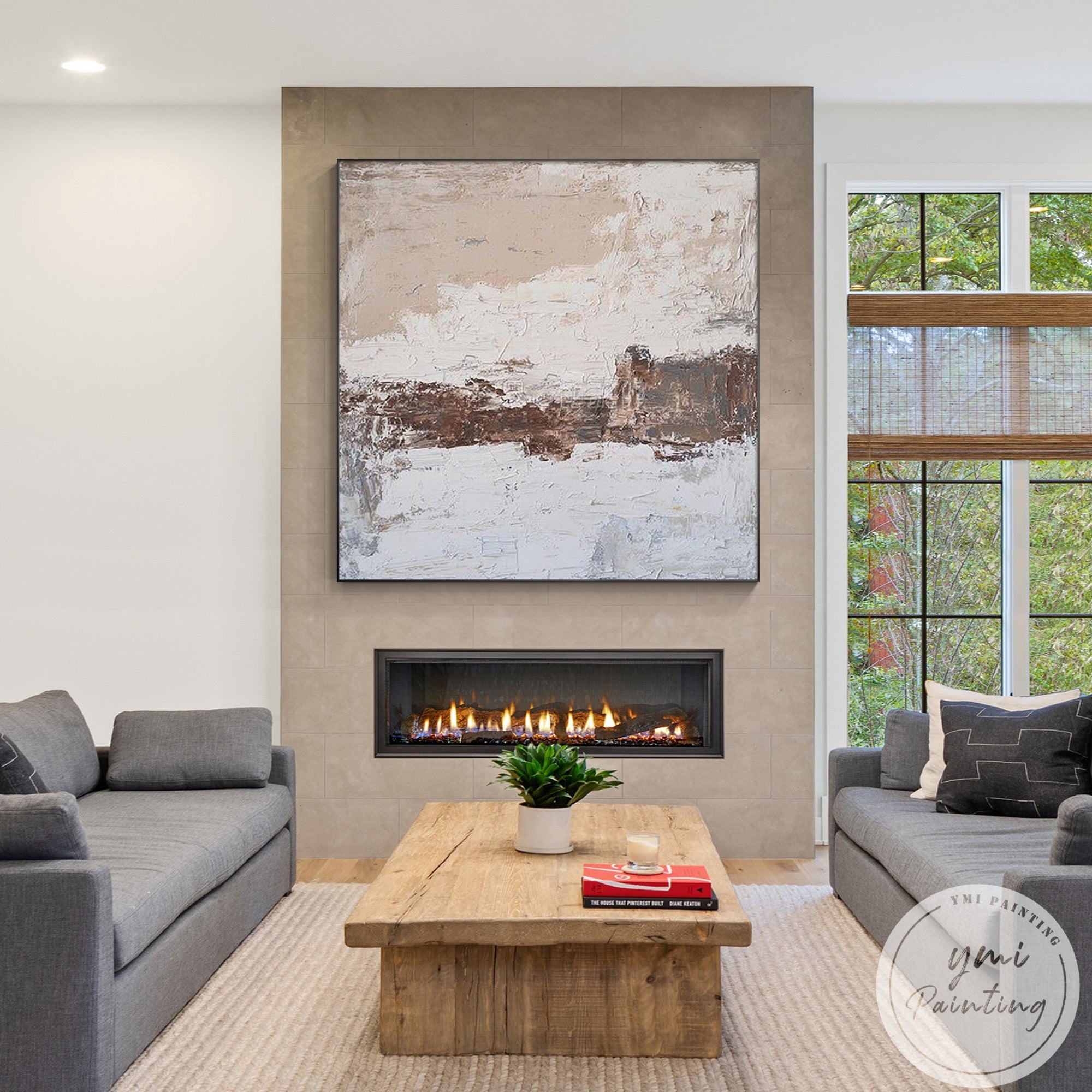 contemporary textured artwork inspired by natural scenery