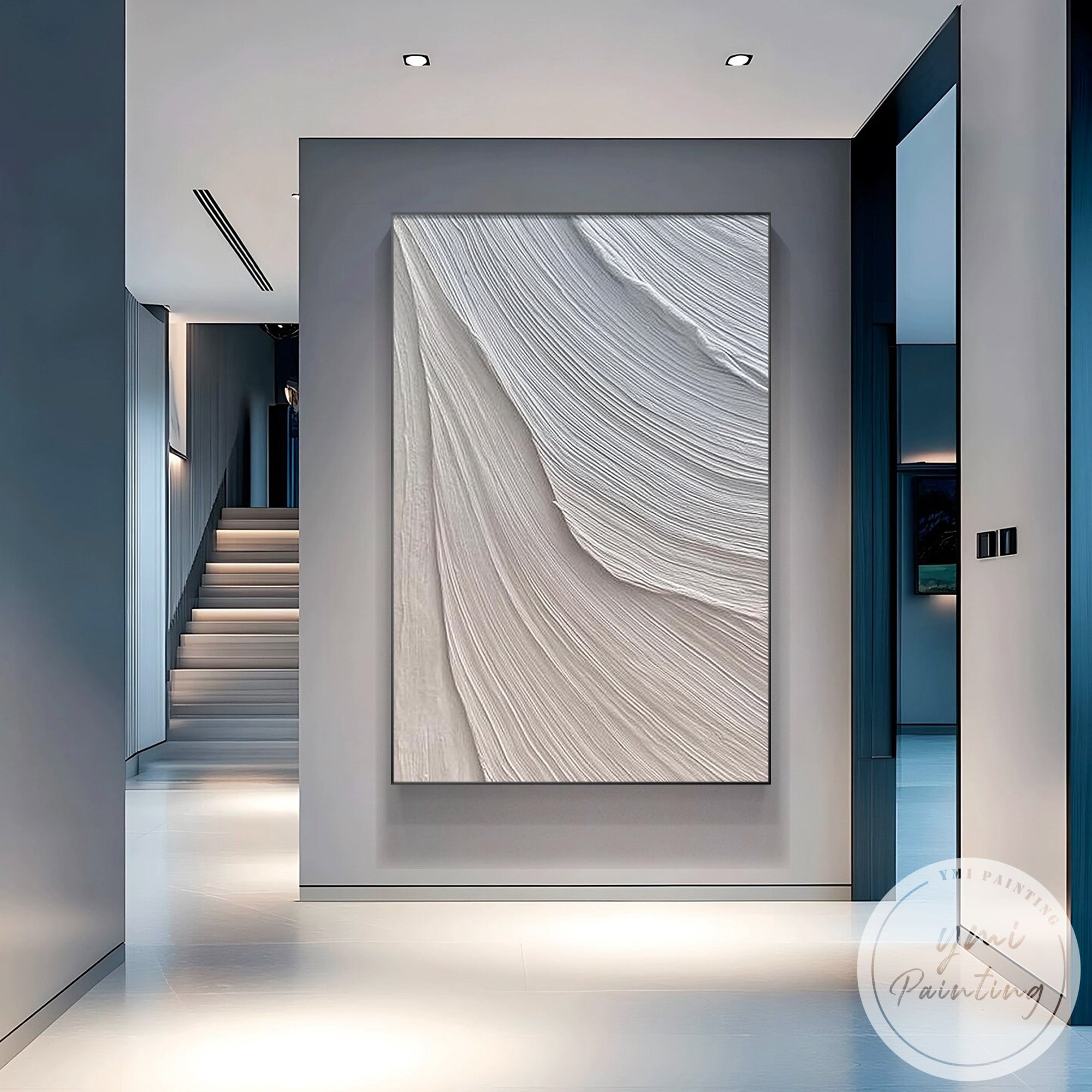 abstract flowing line textured wall art