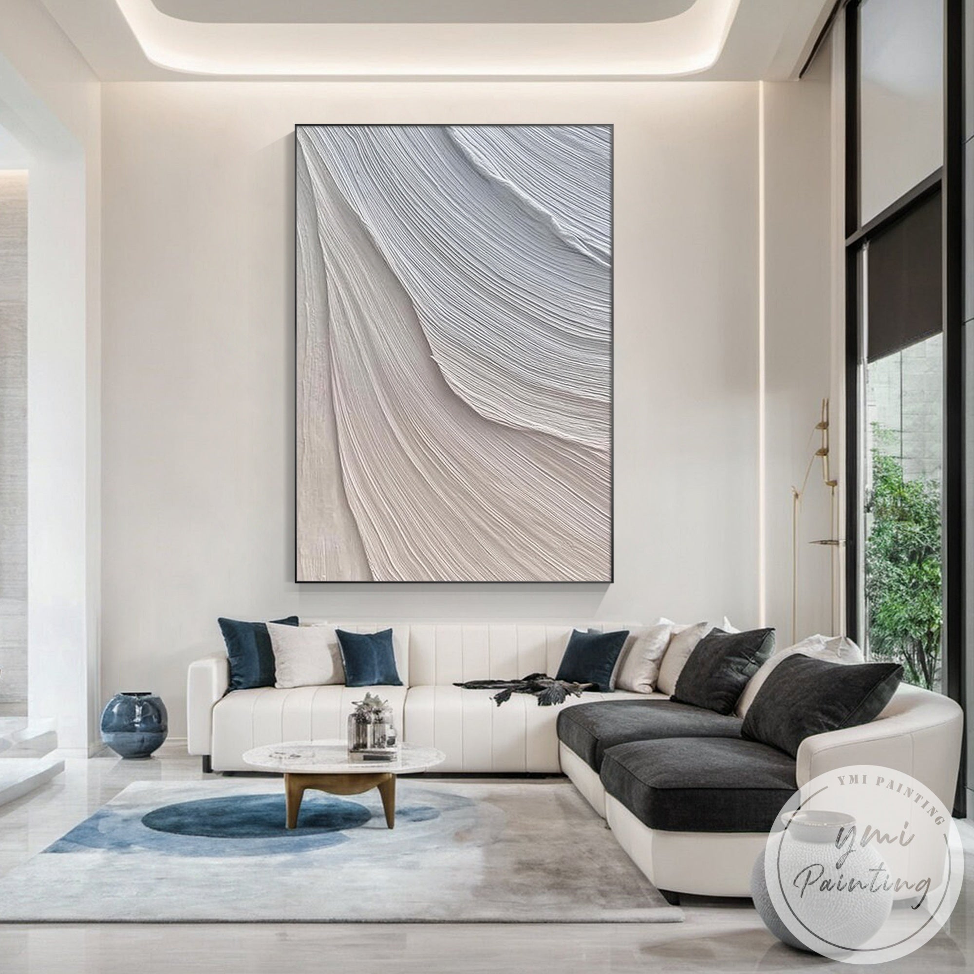 beige minimalist abstract canvas art
