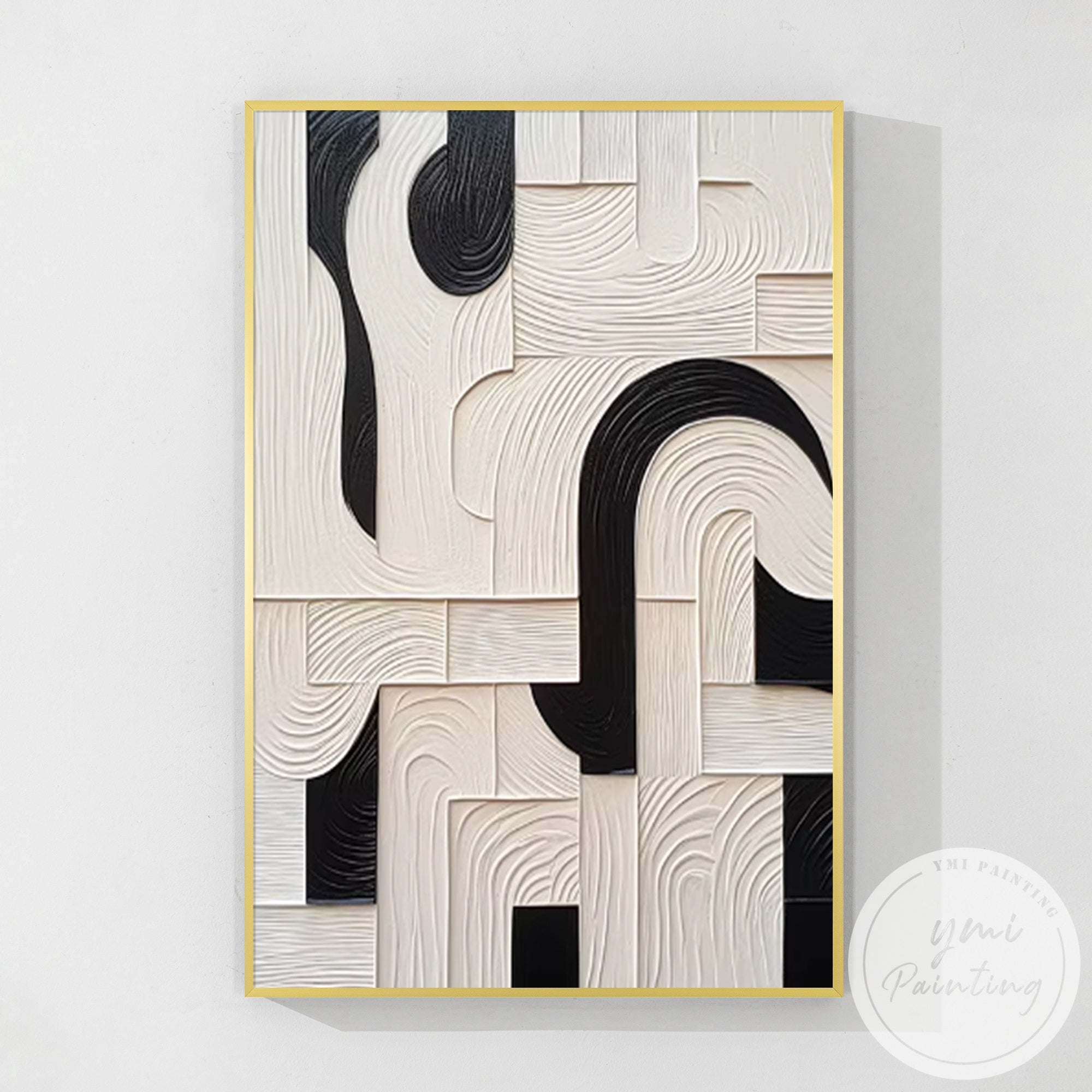Neutral monochrome abstract artwork with depth texture