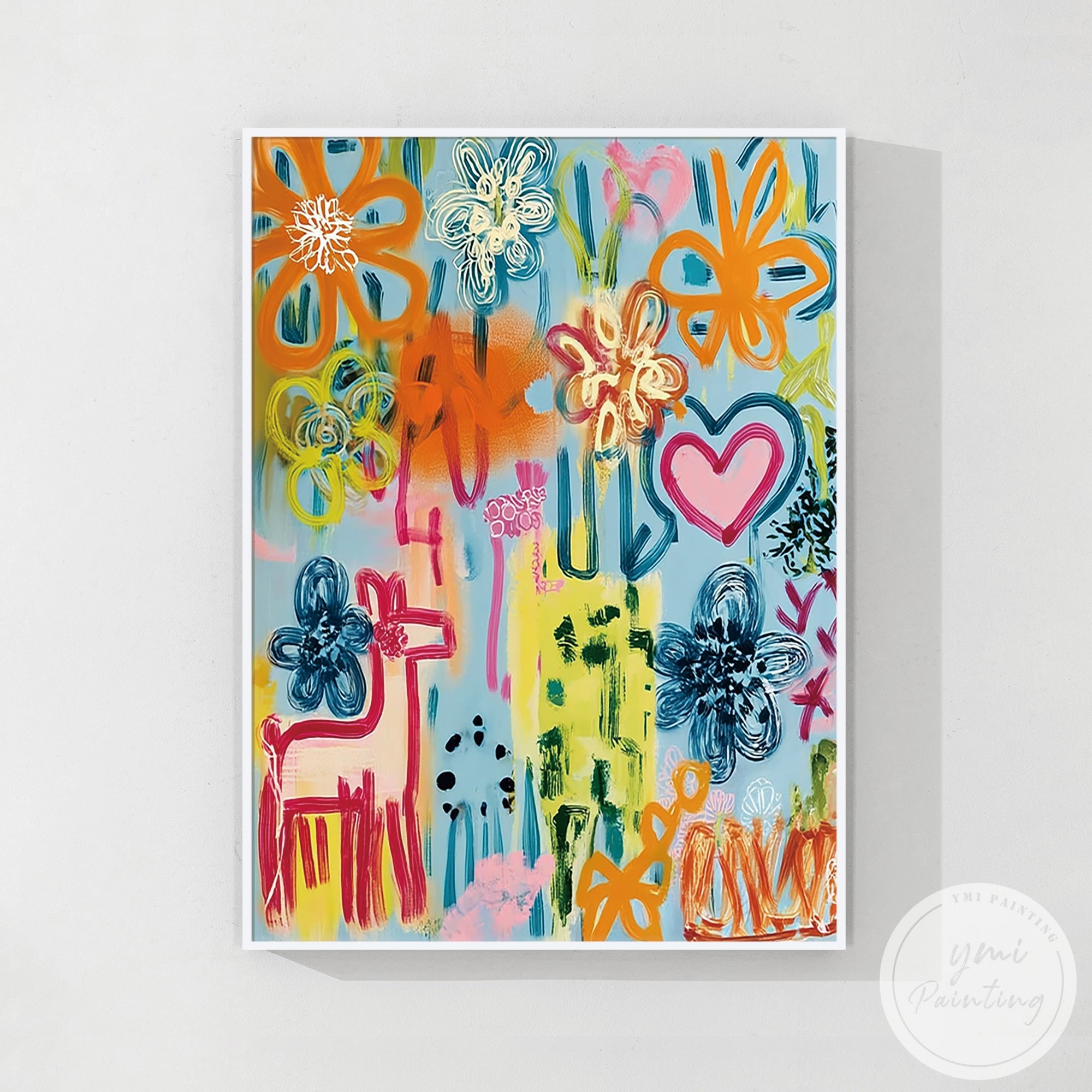 Fun abstract artwork with bright tones and energetic forms