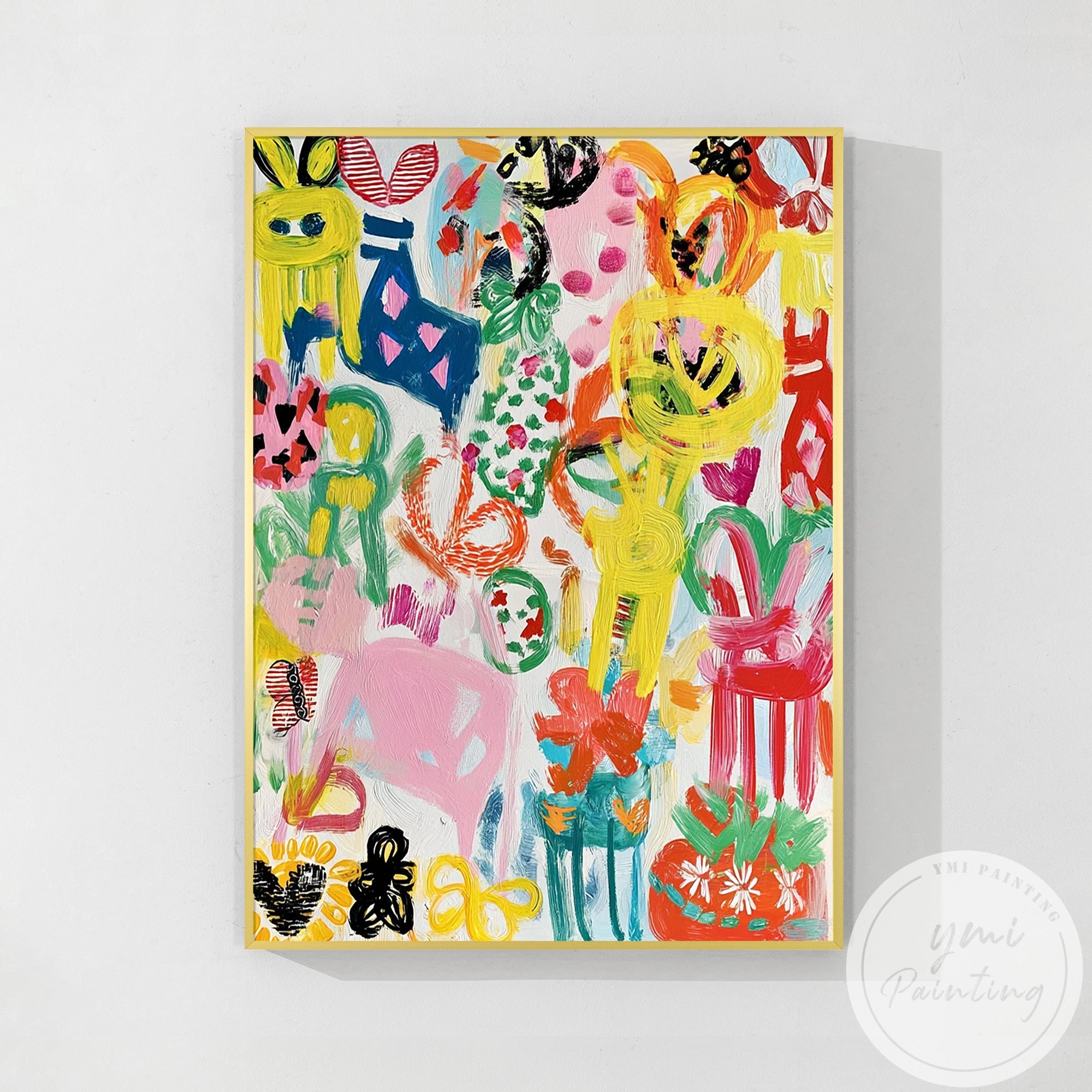 colorful-abstract-floral-geometric-wall-art