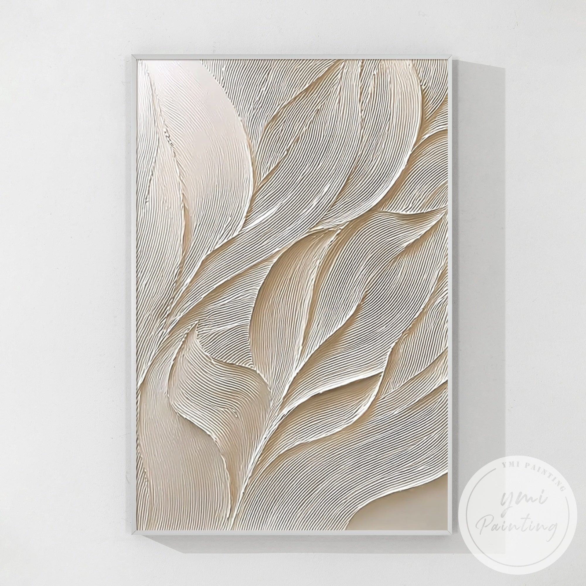 neutral textured leaf wall art