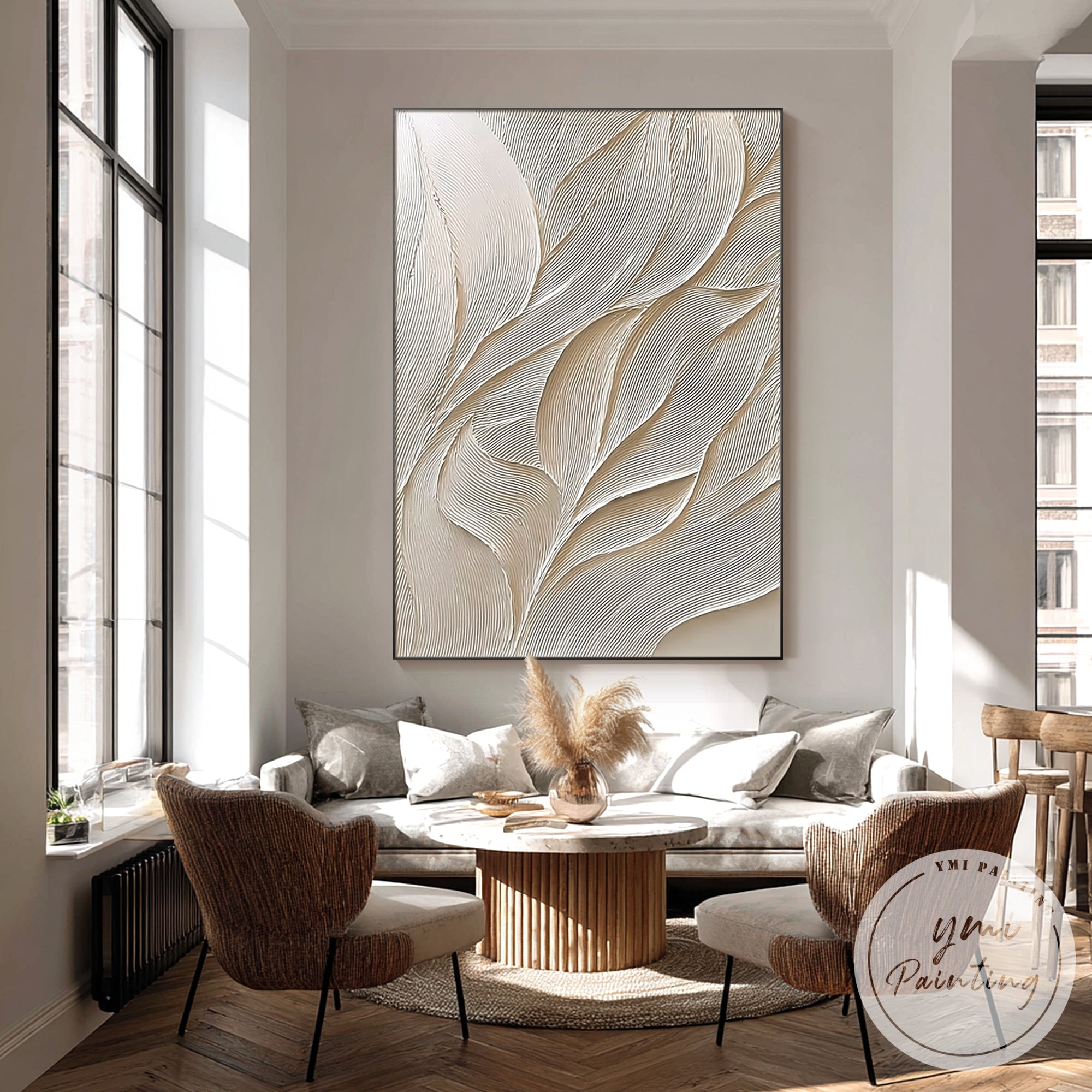 minimalist textured wall decor