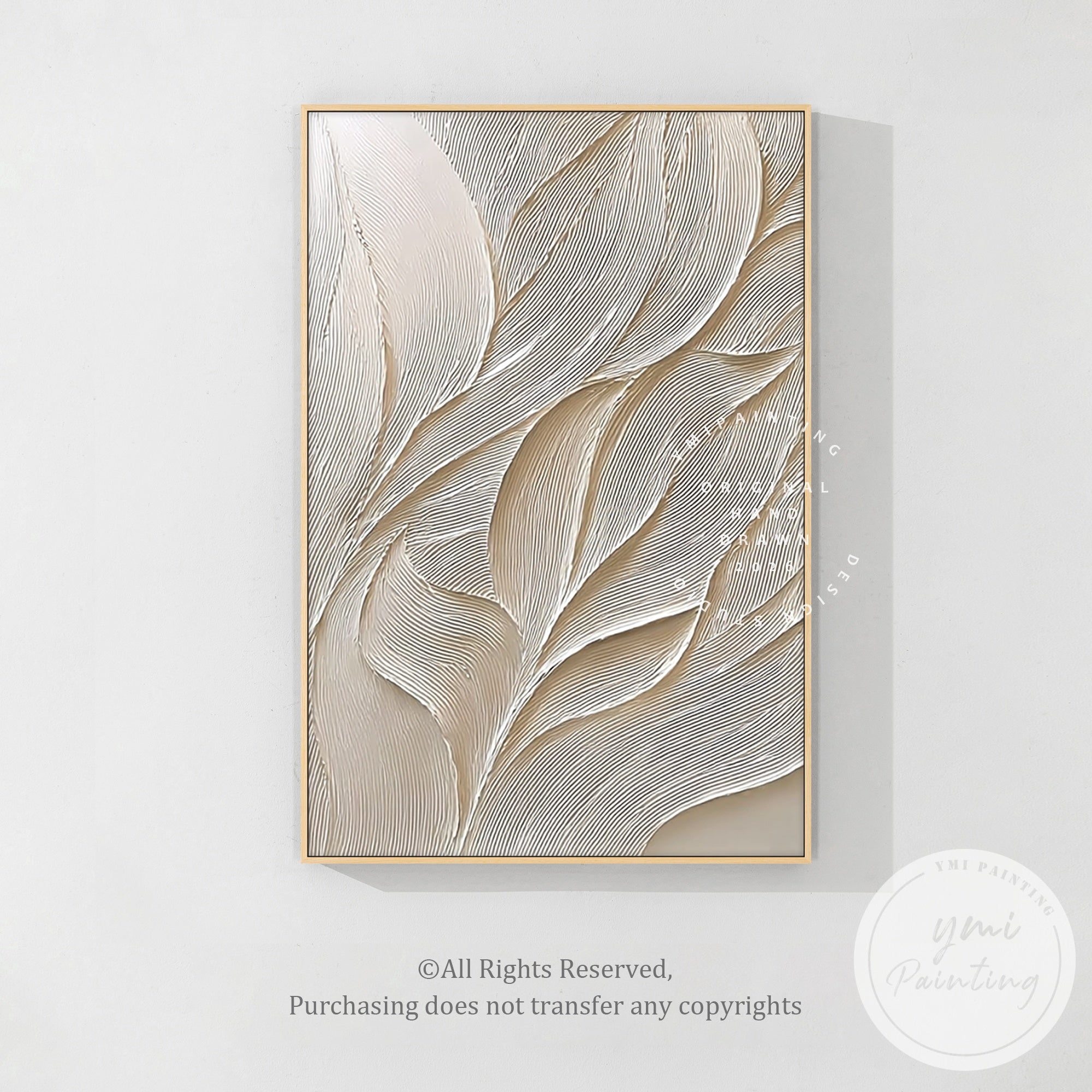organic leaf wall art neutral tones