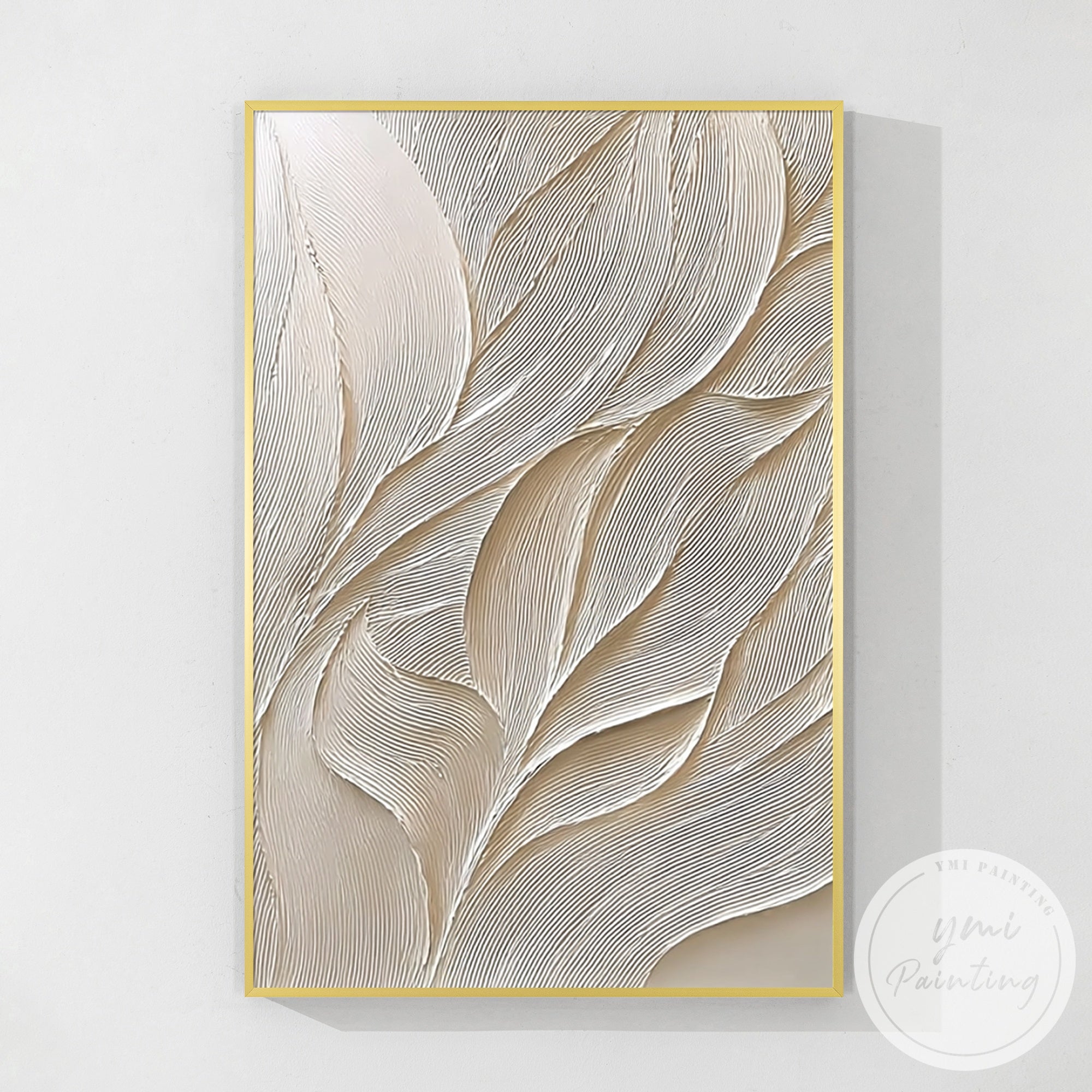 textured abstract leaf design canvas