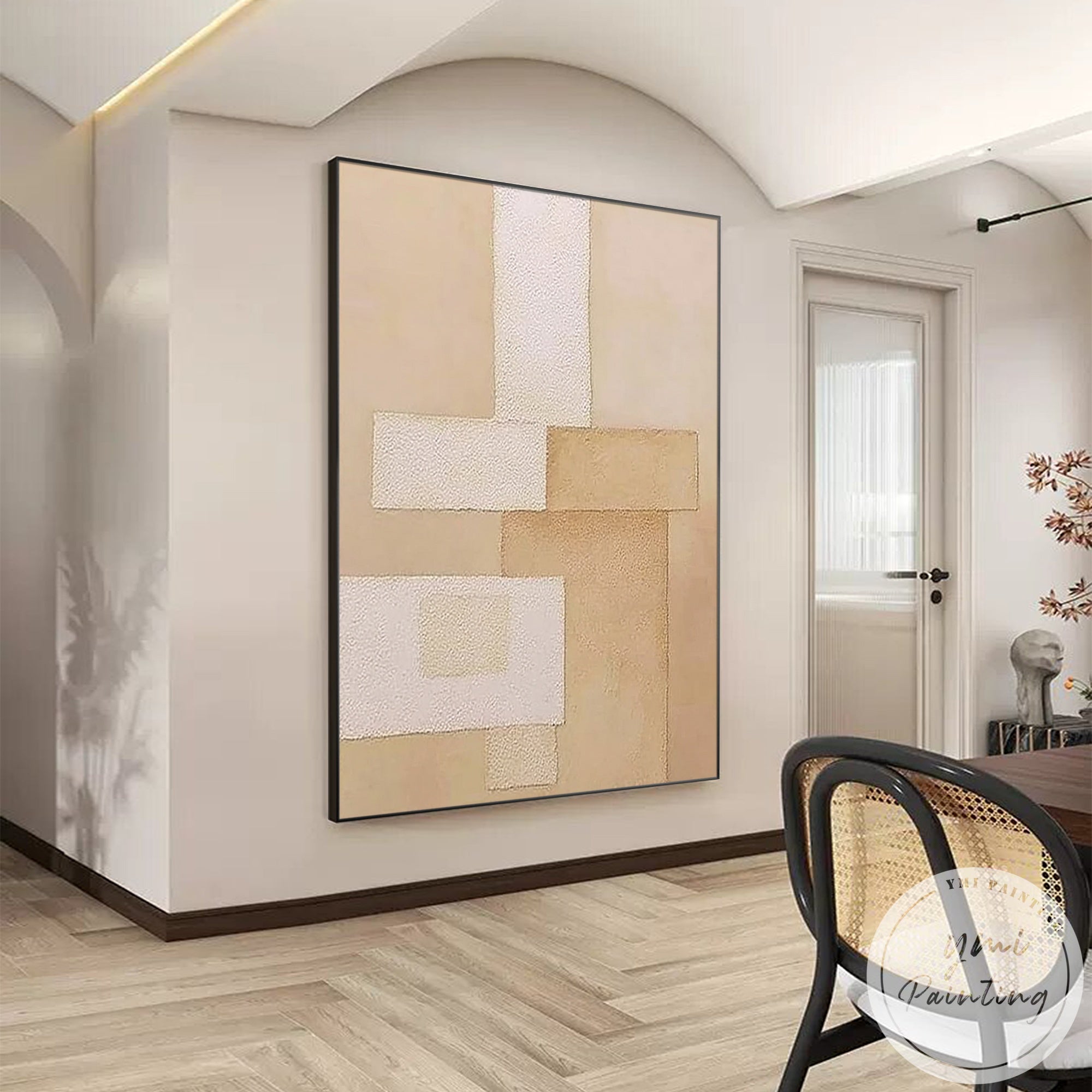 Modern neutral geometric wall decor