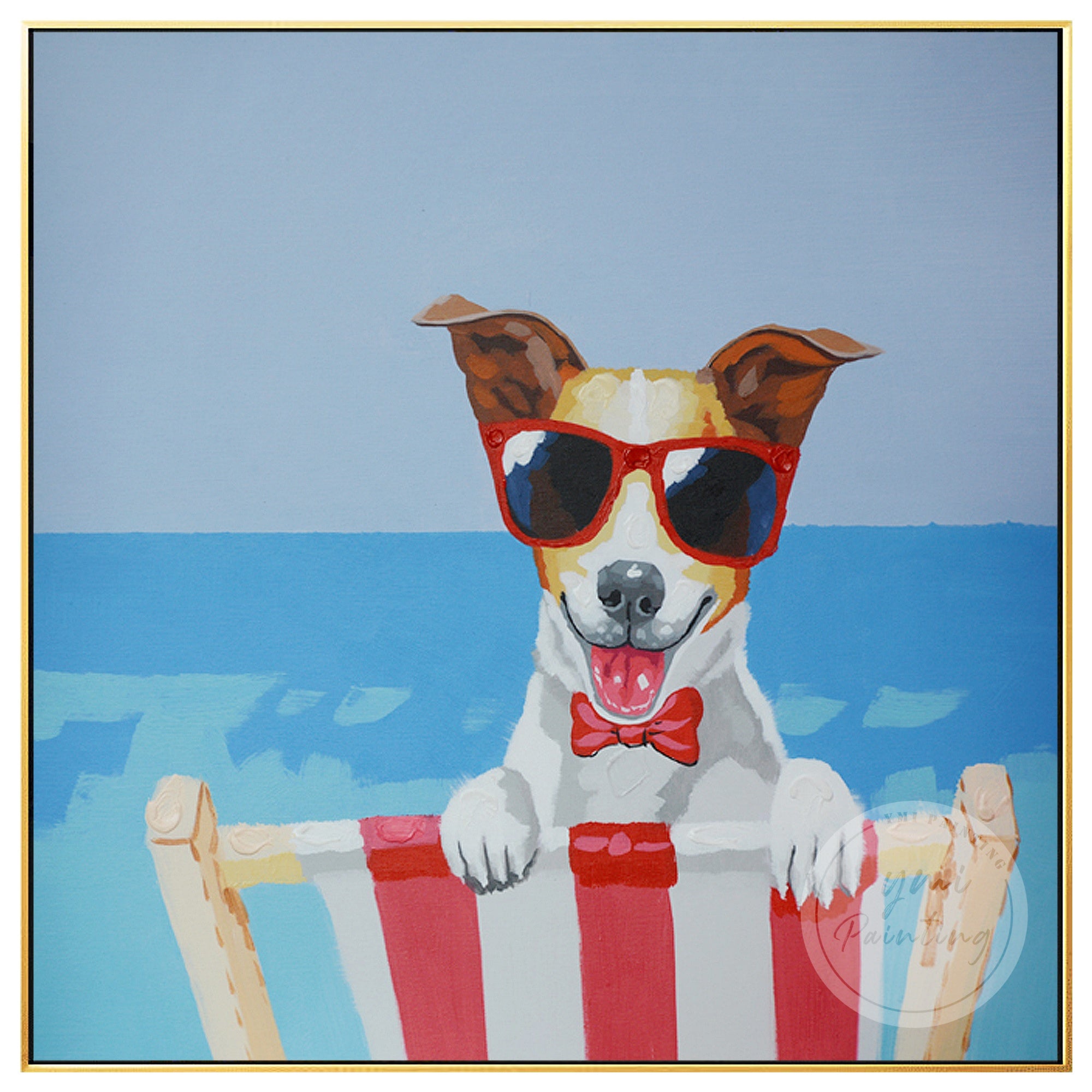 Funny Dog with Sunglasses Painting