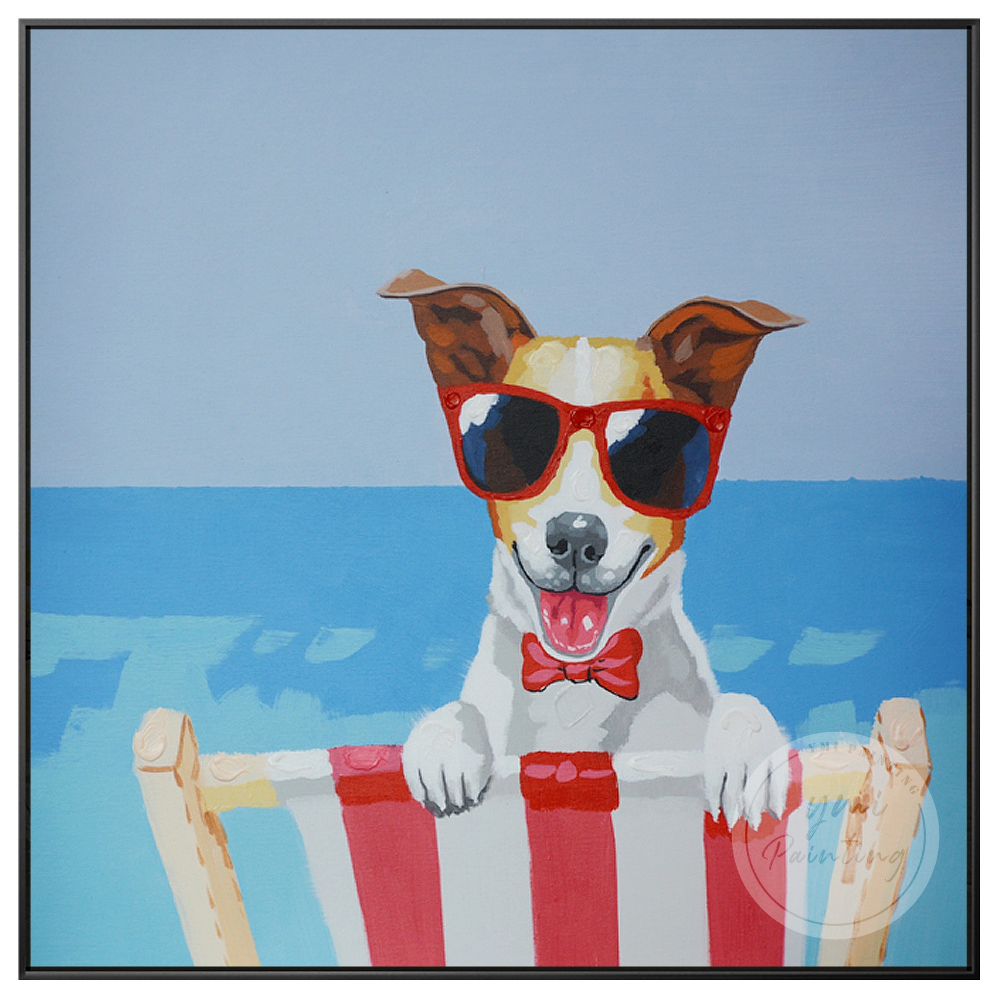 Funny Dog with Sunglasses Painting