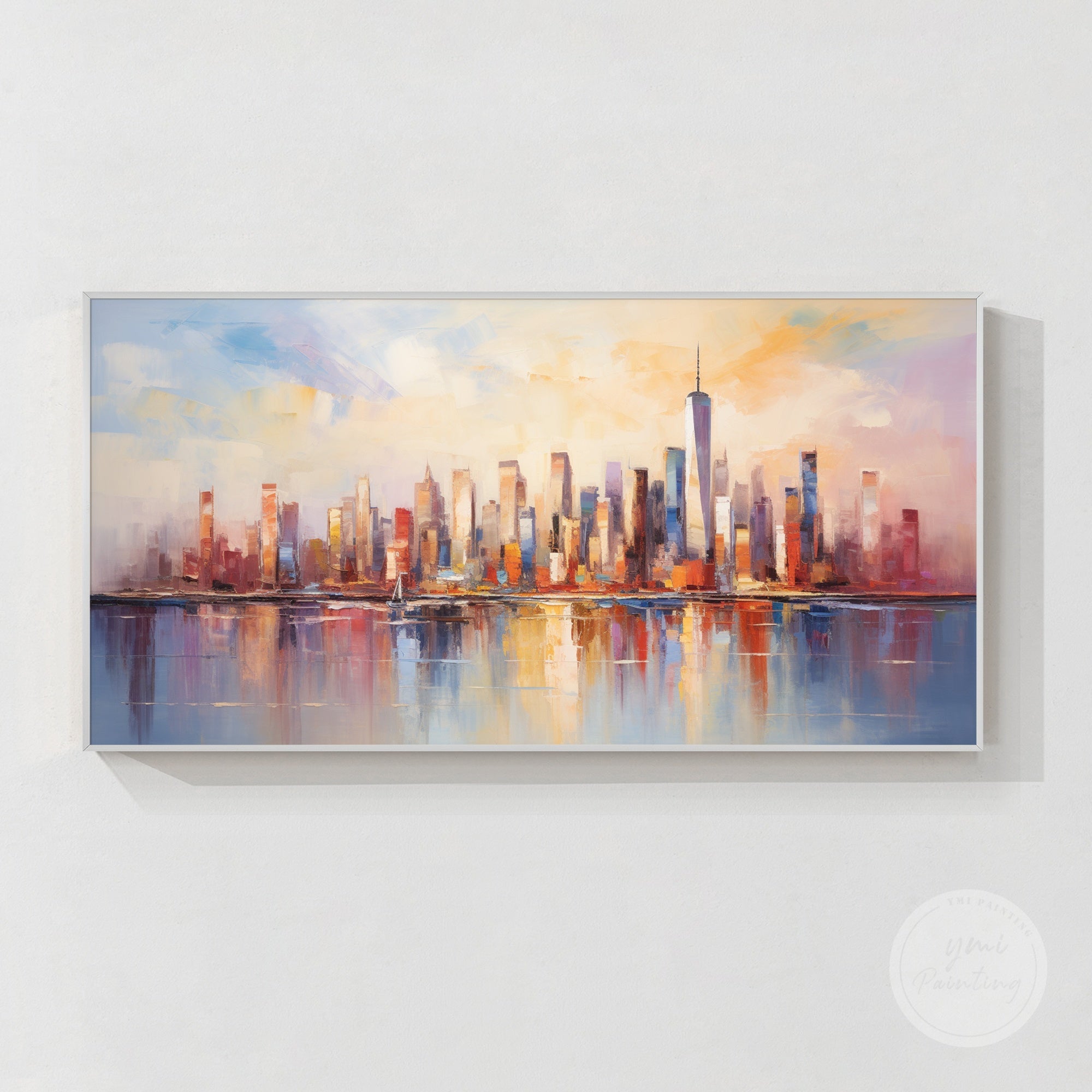 Urban New York landscape artwork perfect for office or home decor.