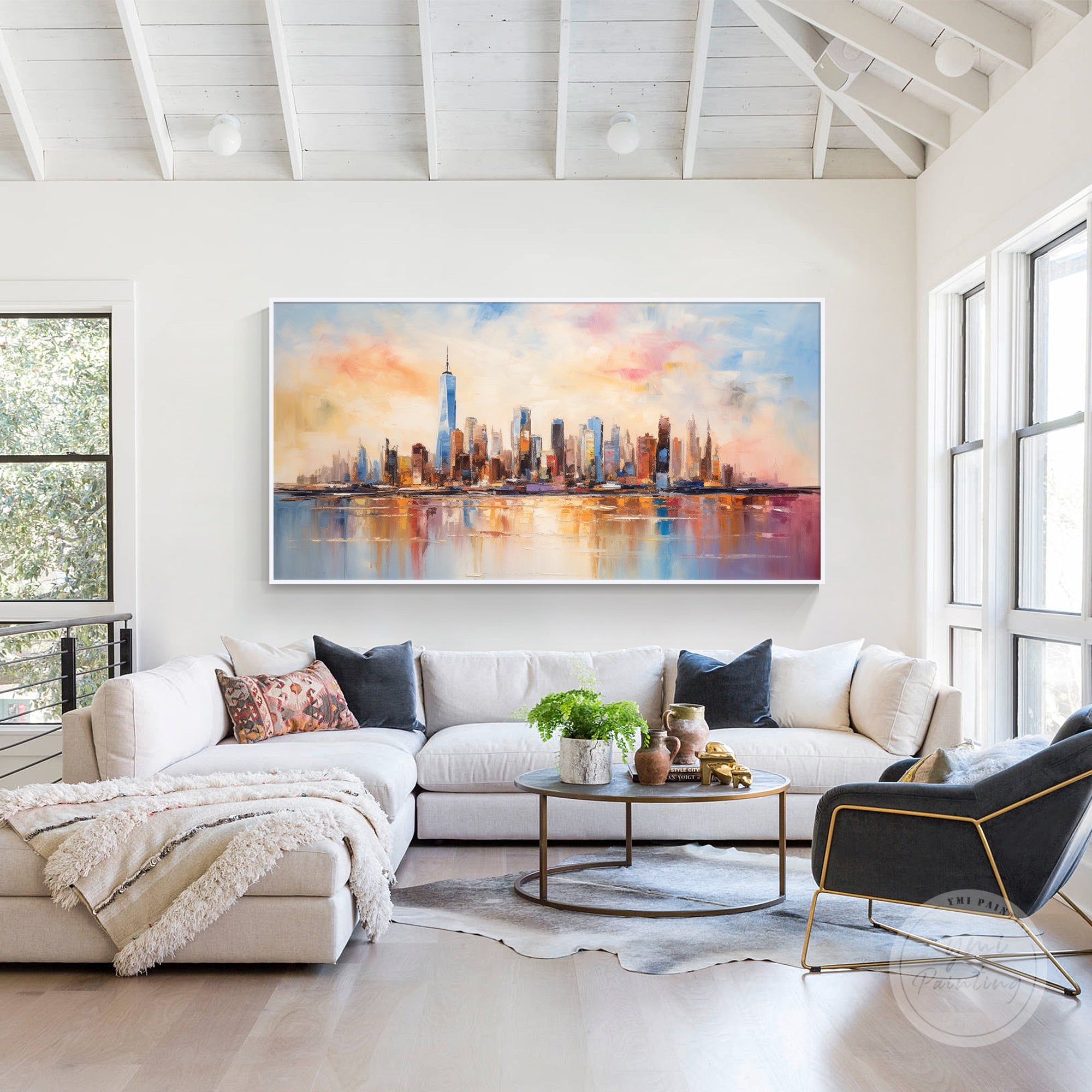 Textured NYC acrylic painting on canvas