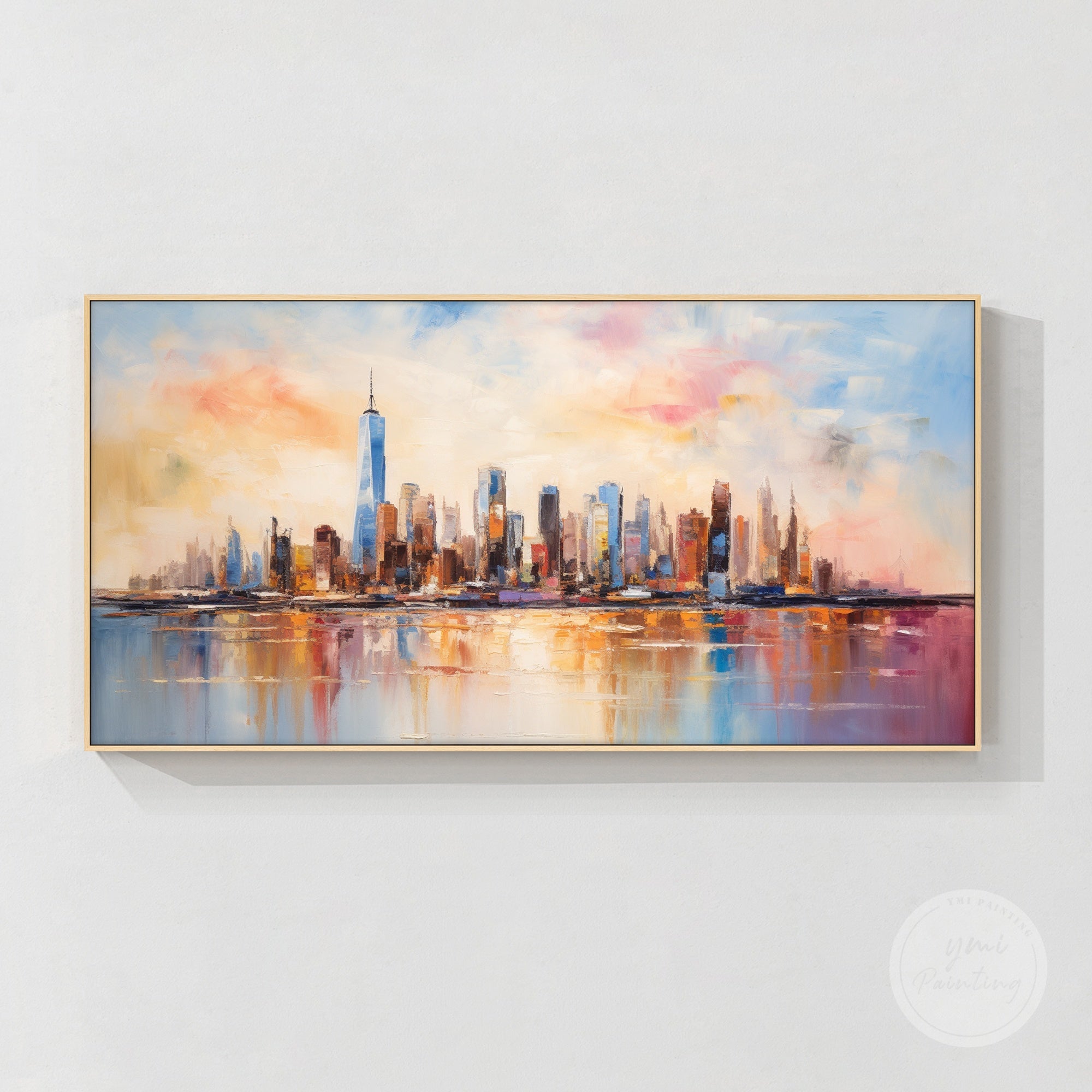 Abstract city skyline artwork for modern interiors