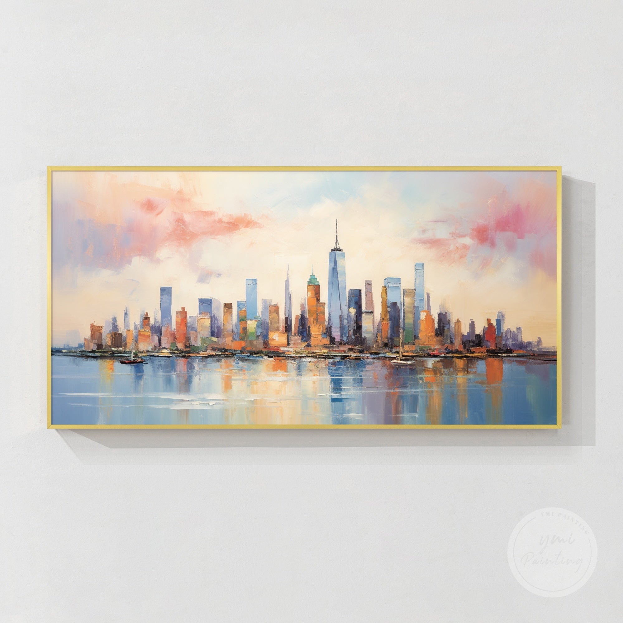 Large modern NYC cityscape wall art