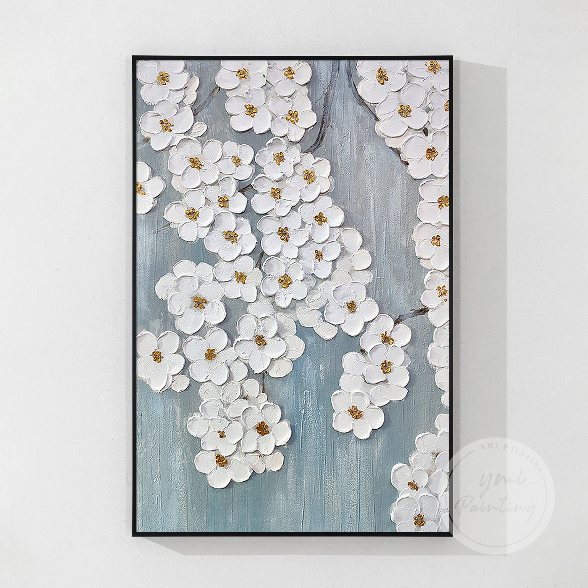 White Flower Wall Painting