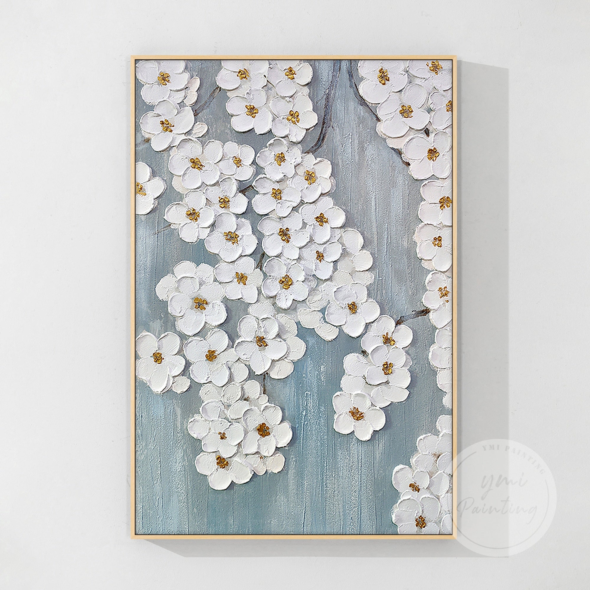 White Flower Wall Painting